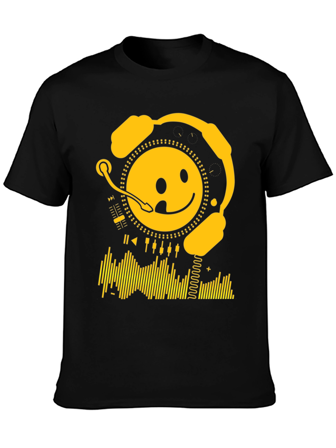 Smiley DJ Black T-Shirt