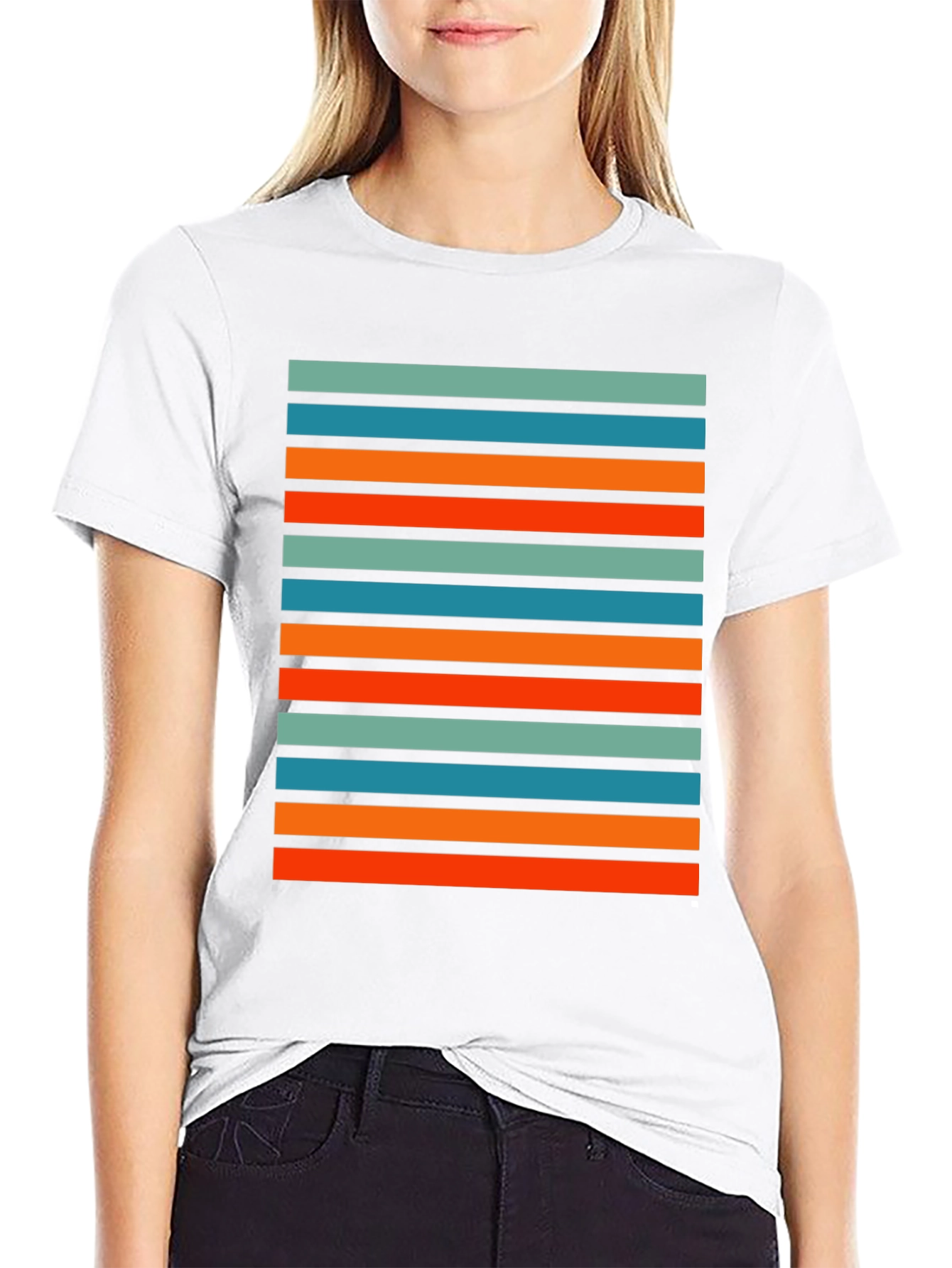 Retro Stripe Graphic T-Shirt