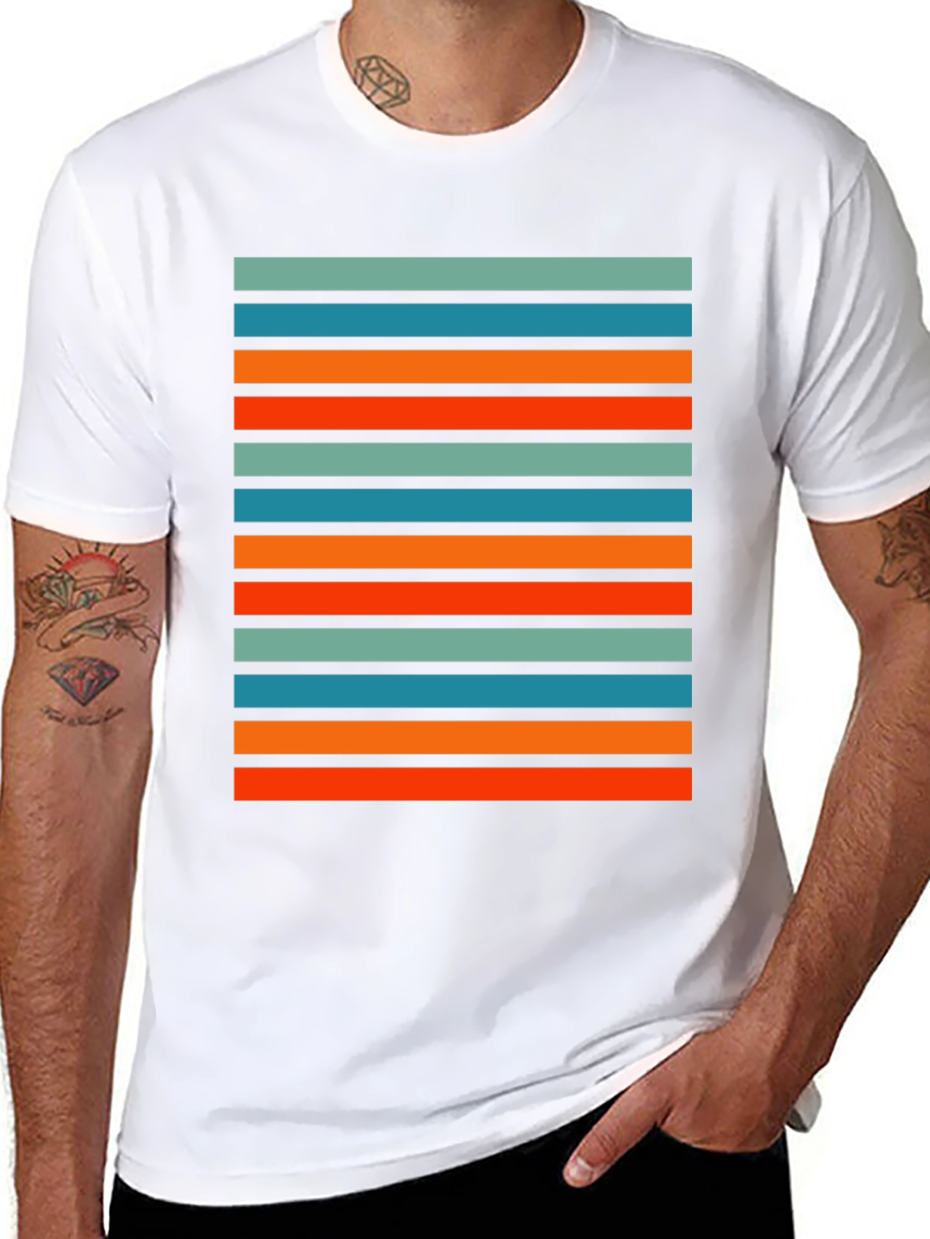 Retro Stripe Graphic T-Shirt