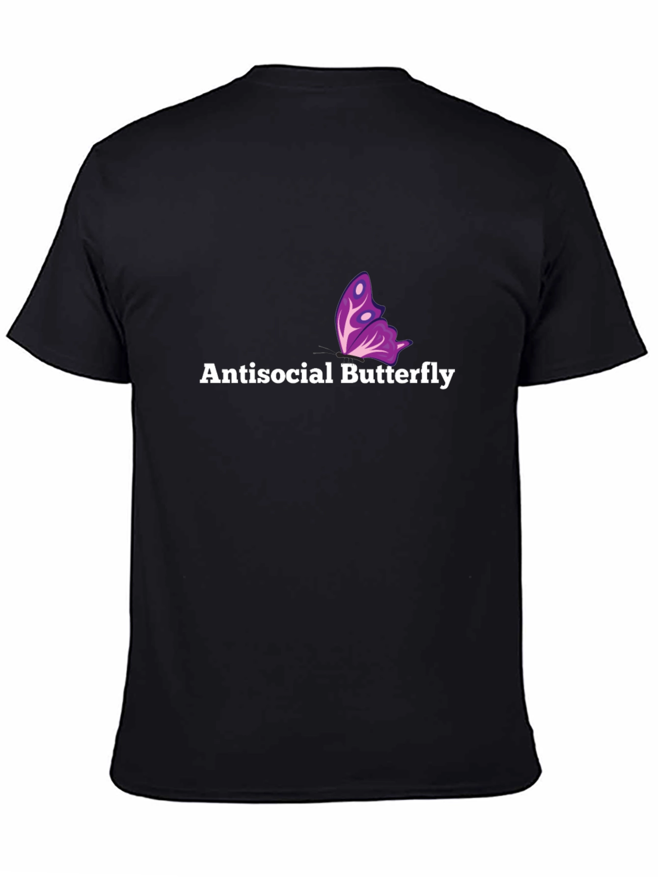 Antisocial Butterfly Graphic Tee - Soft Black Cotton