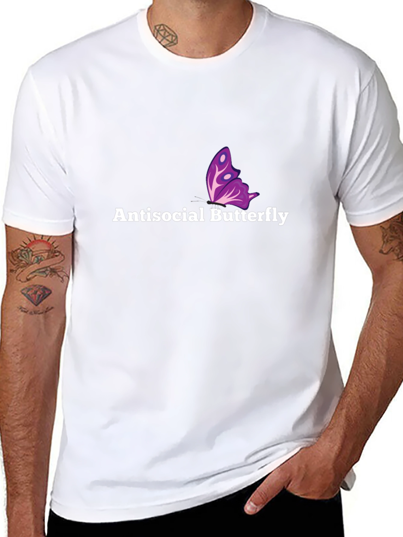 Antisocial Butterfly Graphic Tee - Soft Black Cotton