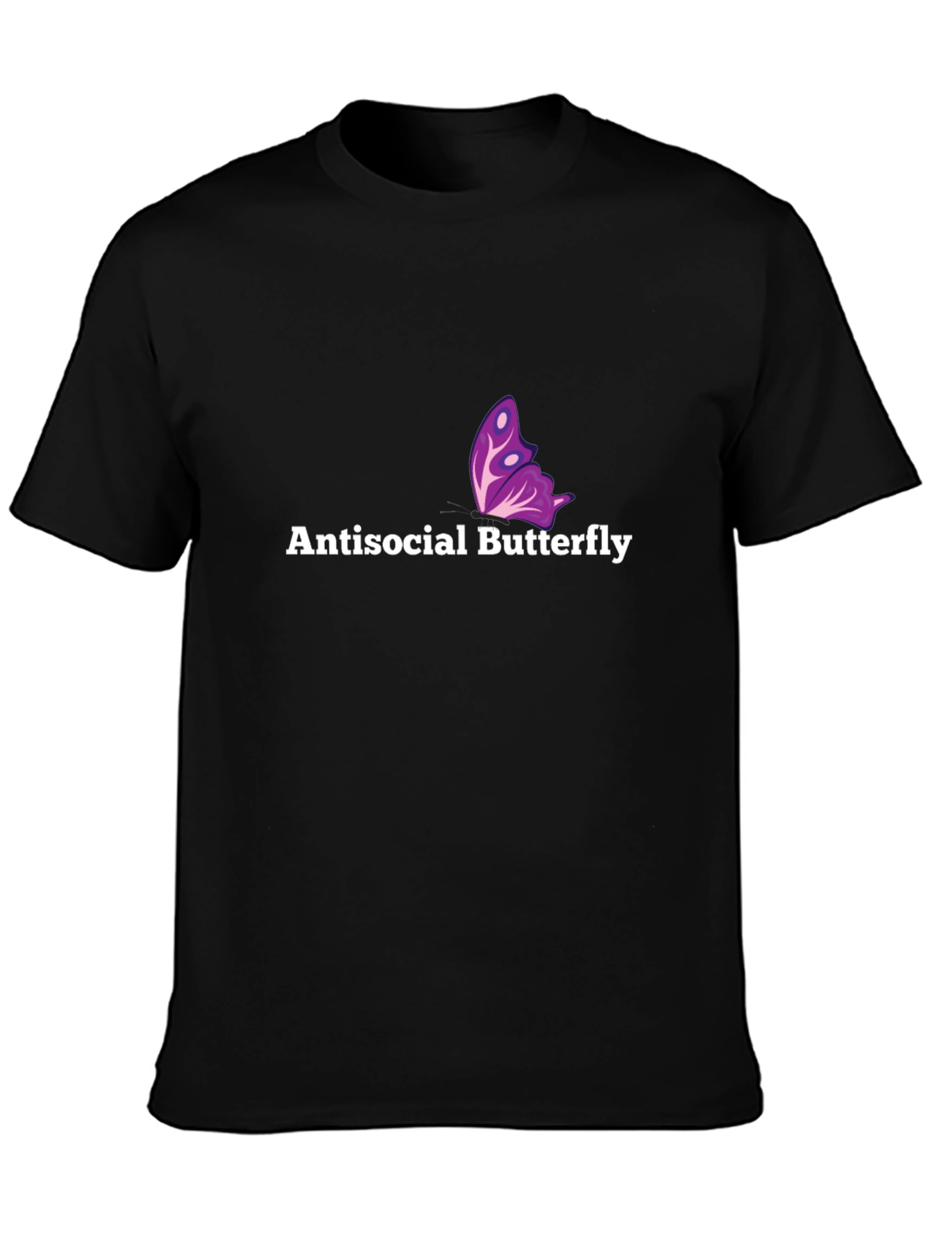 Antisocial Butterfly Graphic Tee - Soft Black Cotton