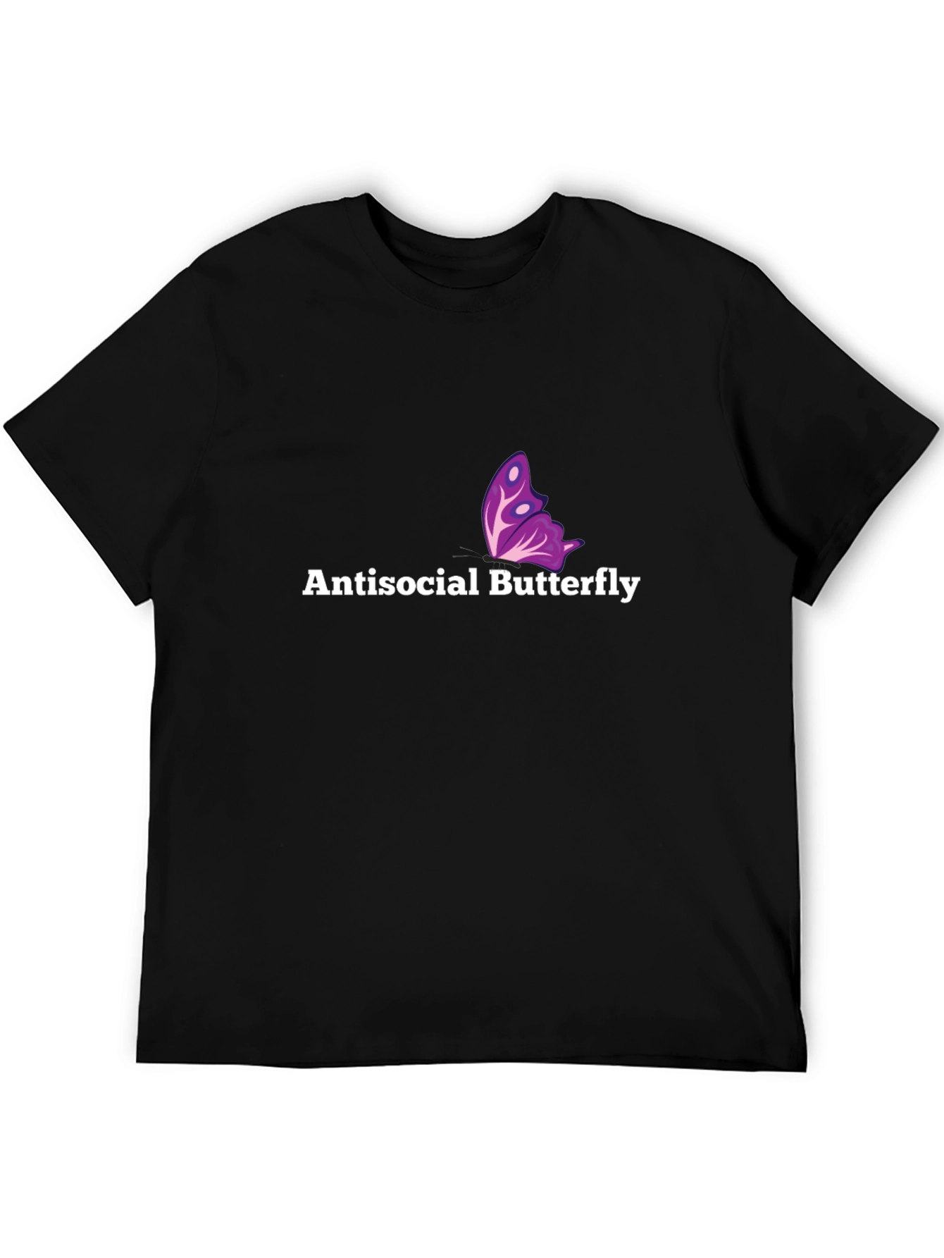 Antisocial Butterfly Graphic Tee - Soft Black Cotton