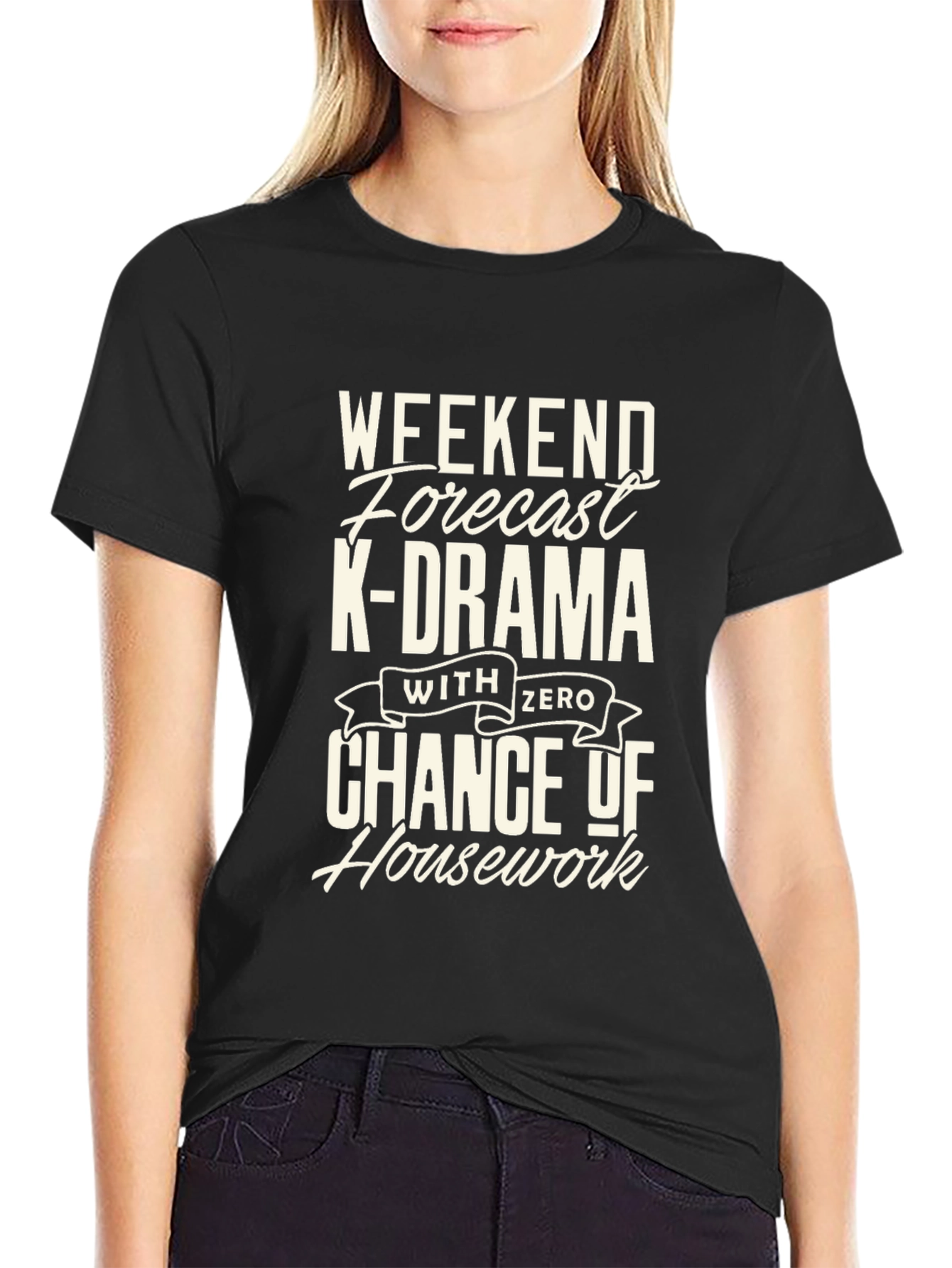 K-Drama Weekend Forecast Black Graphic Tee