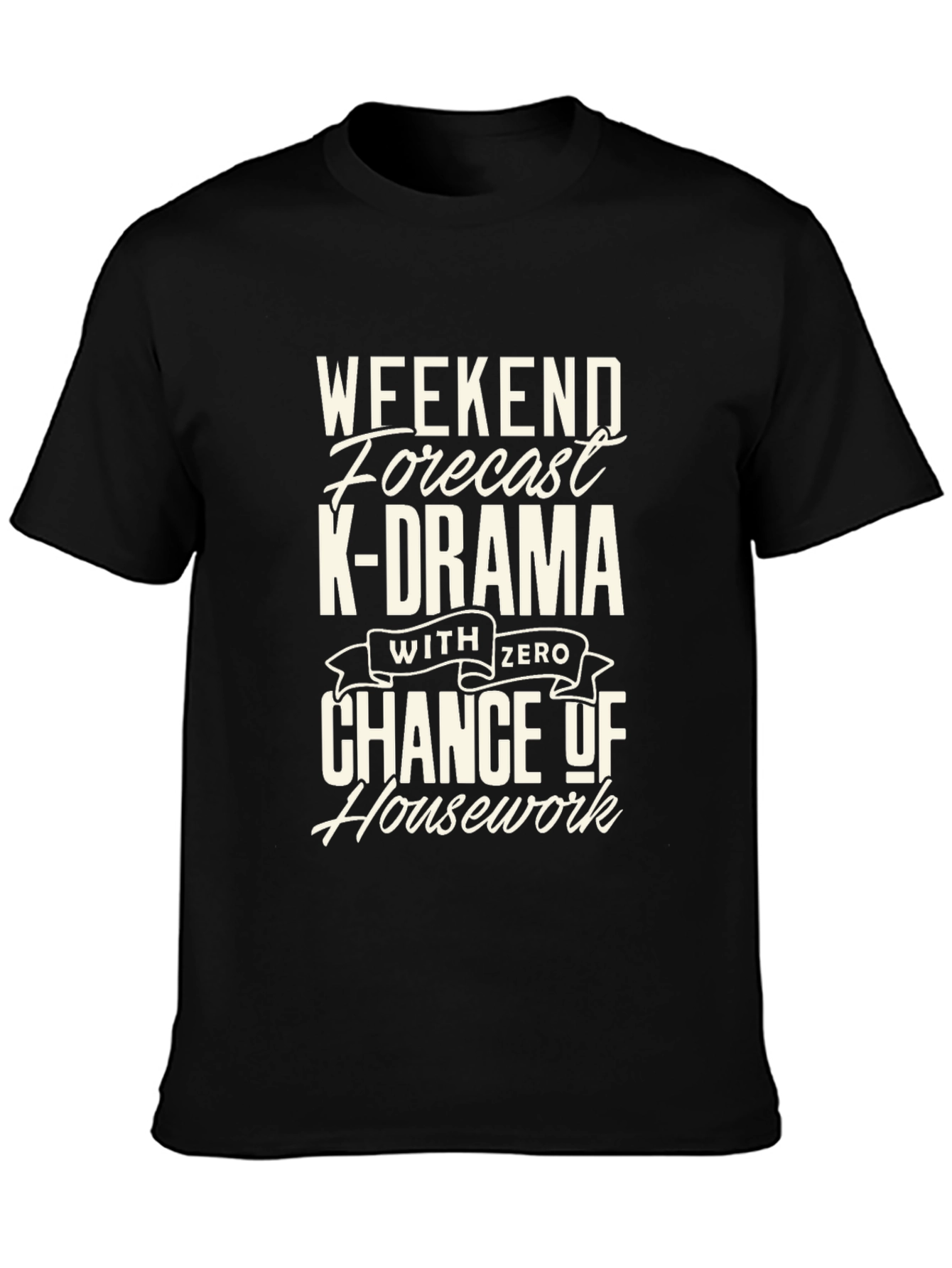 K-Drama Weekend Forecast Black Graphic Tee