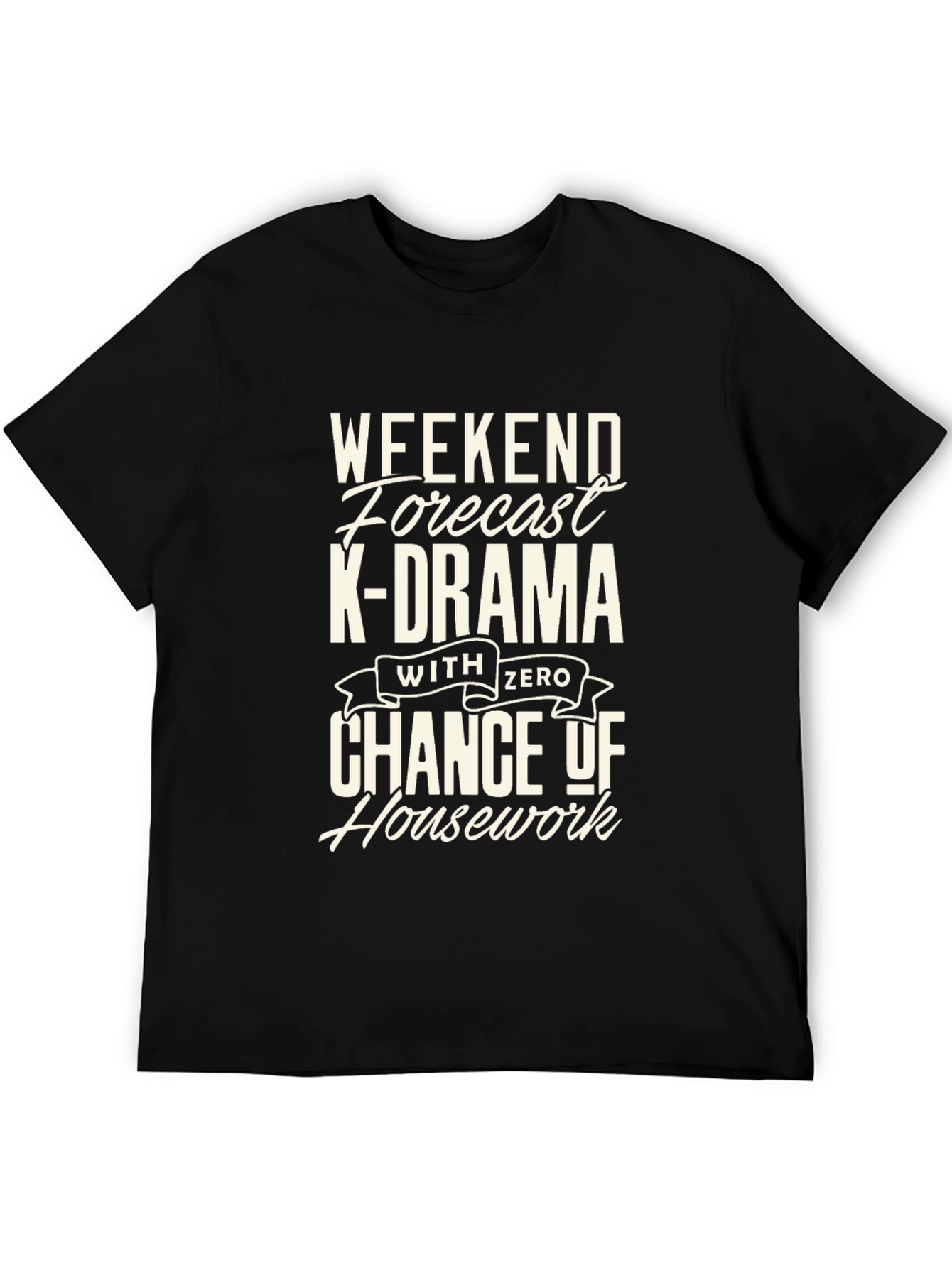K-Drama Weekend Forecast Black Graphic Tee