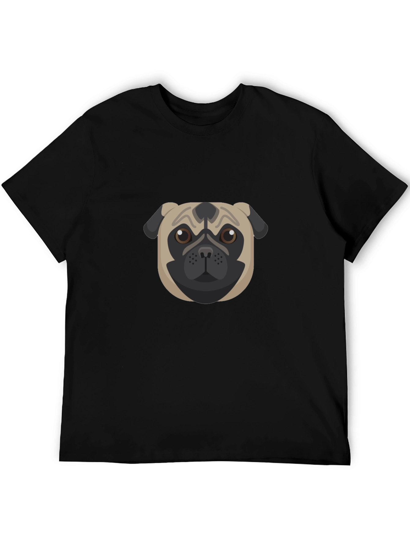 Pug Graphic Black T-Shirt - Mens Casual Tee