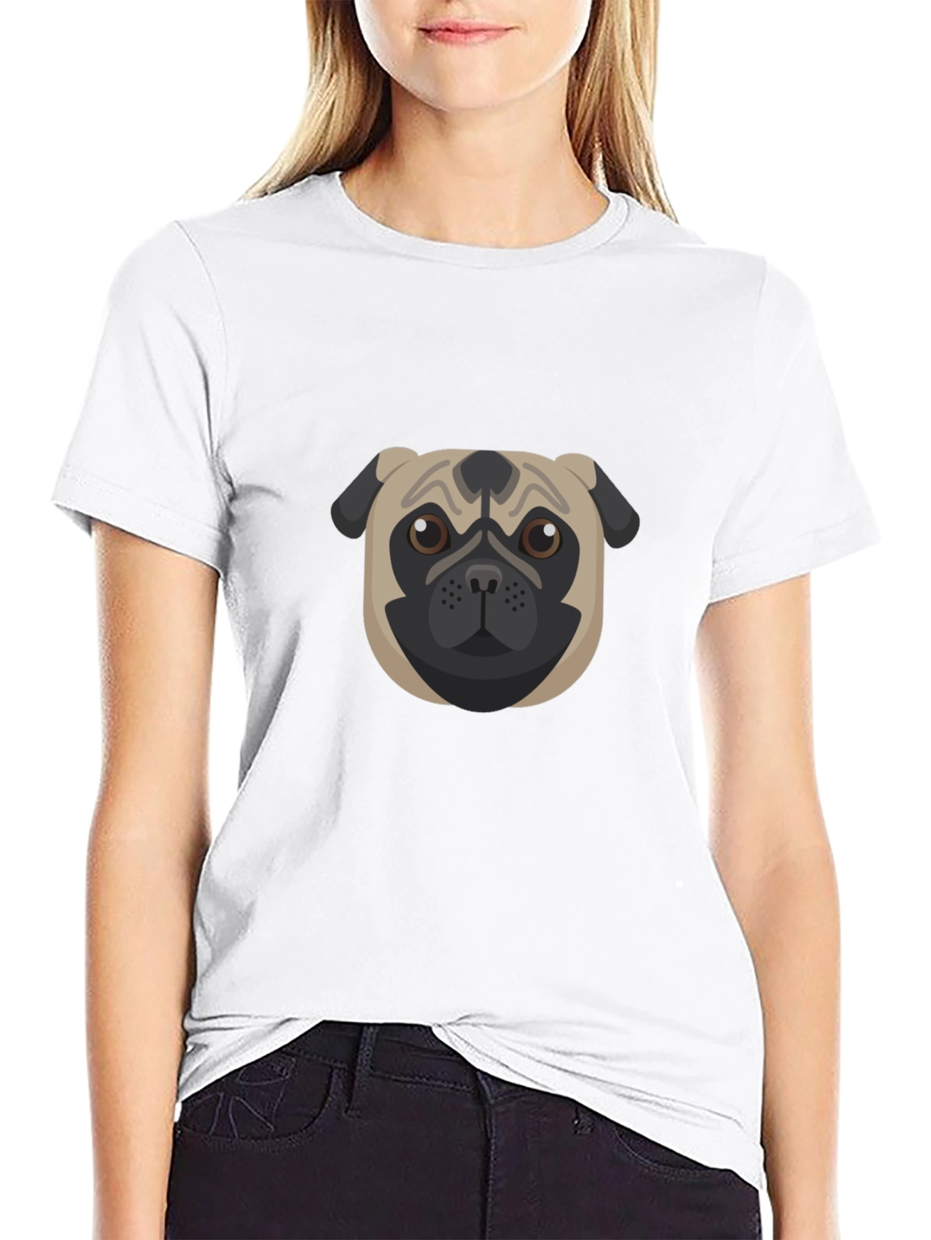 Pug Graphic Black T-Shirt - Mens Casual Tee