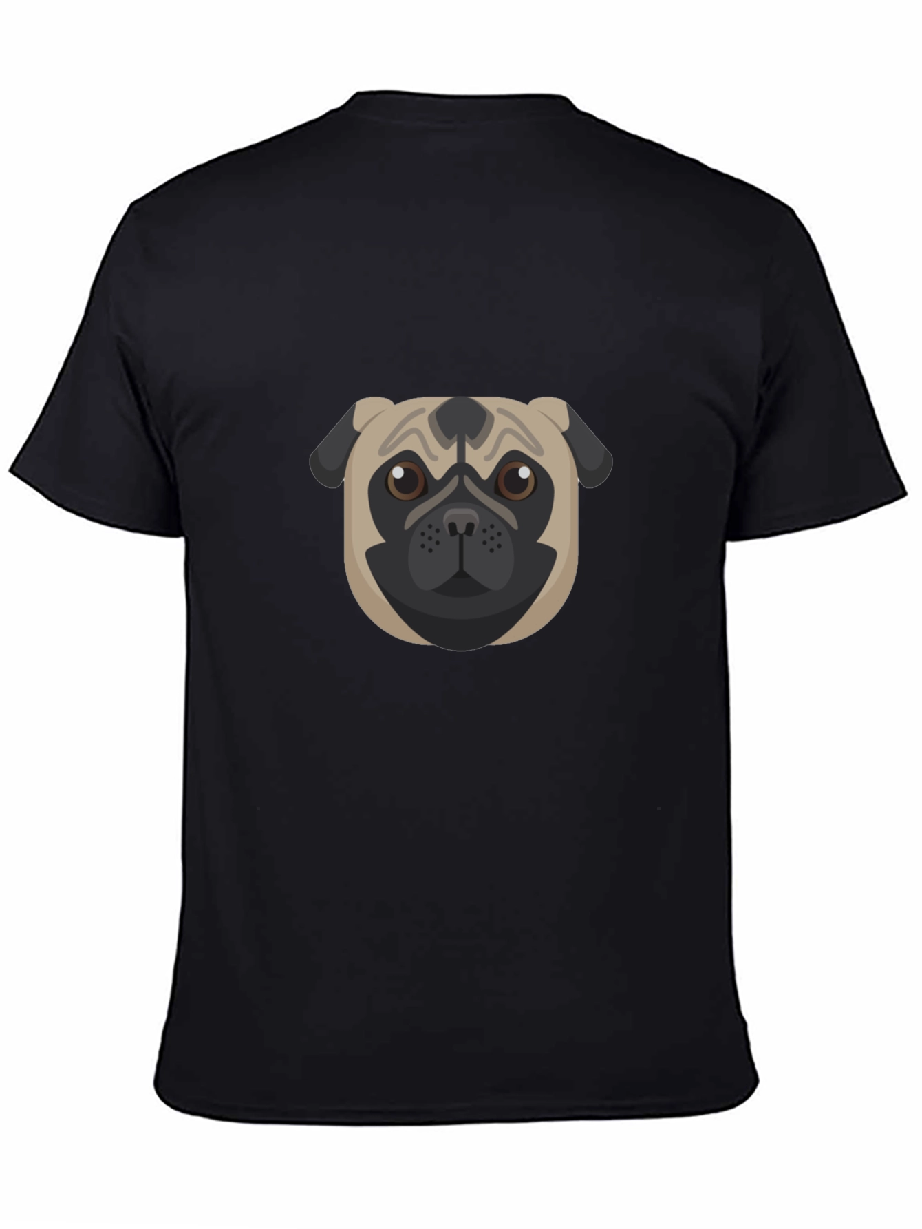 Pug Graphic Black T-Shirt - Mens Casual Tee