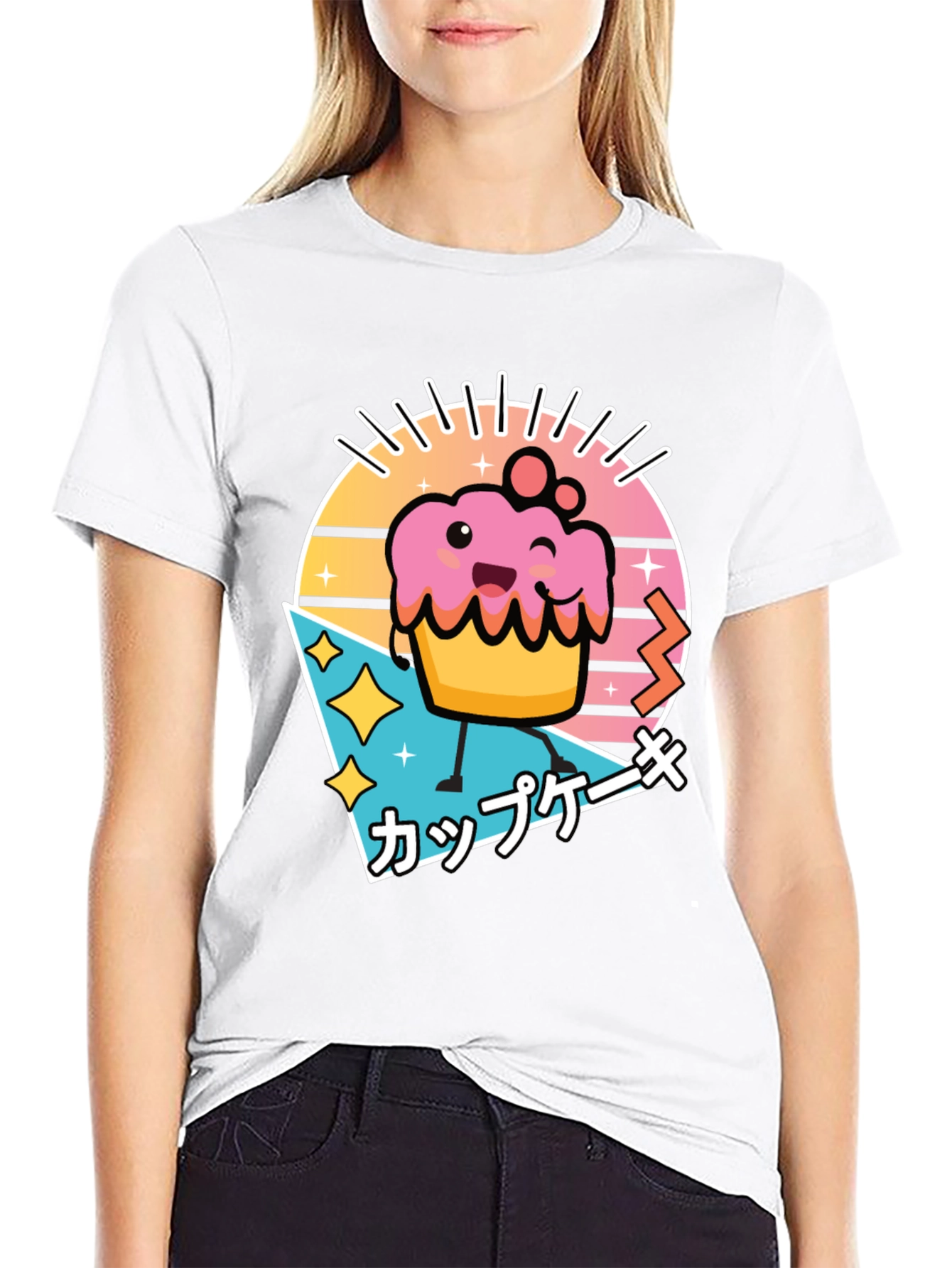 Kawaii Cupcake T-Shirt - Retro Japanese Style