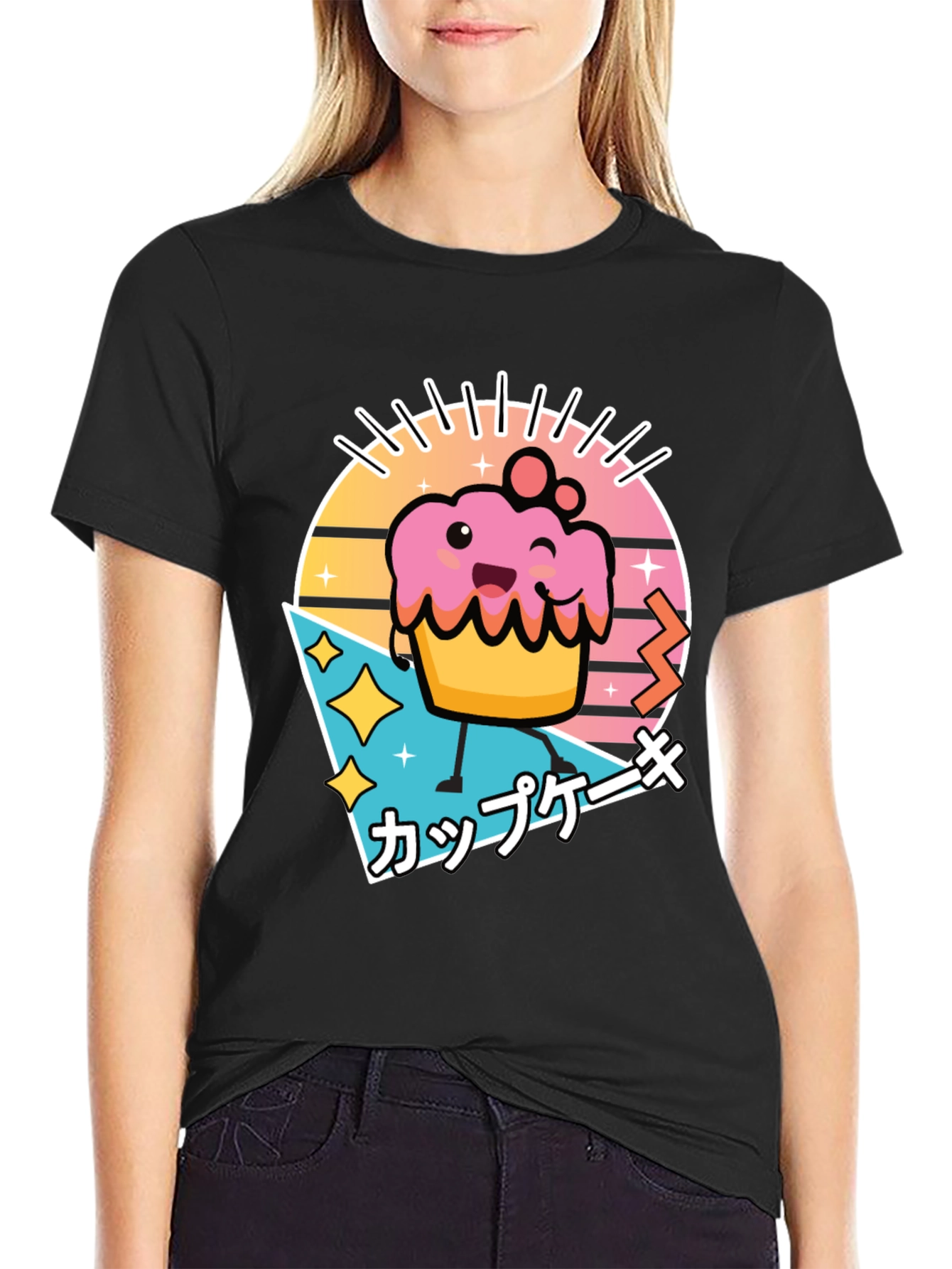 Kawaii Cupcake T-Shirt - Retro Japanese Style