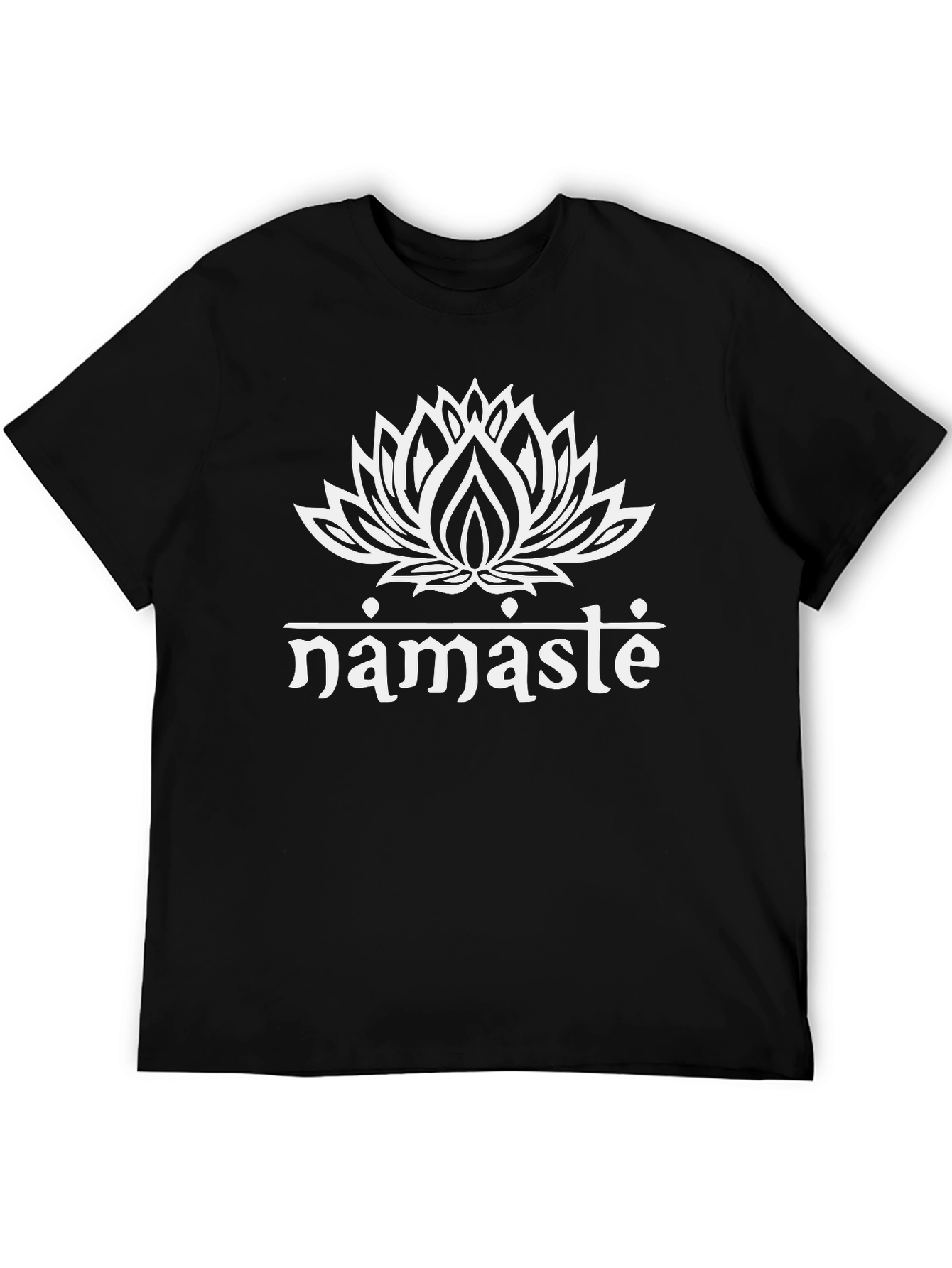 Namaste Lotus Flower Graphic Tee - Black