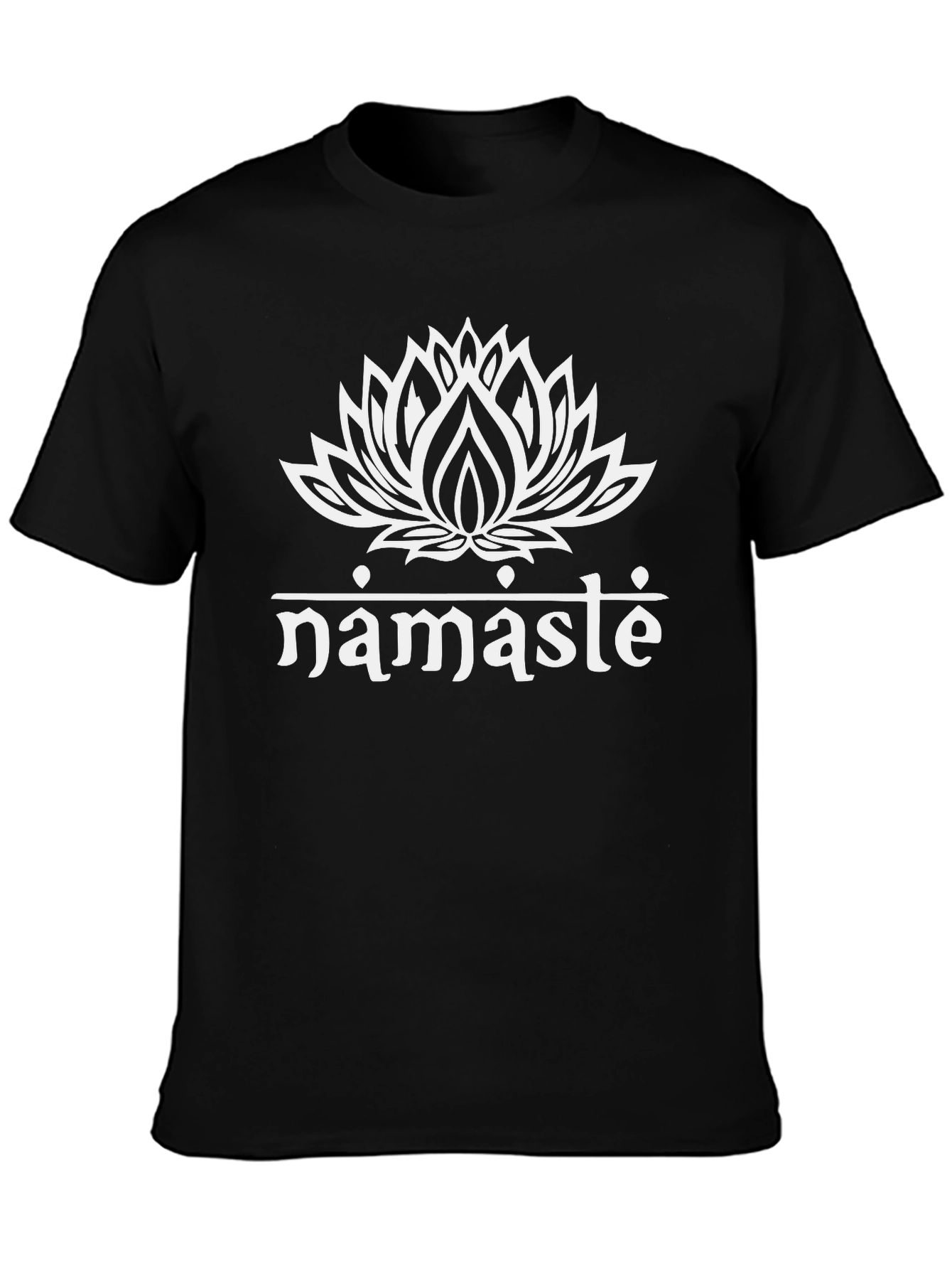 Namaste Lotus Flower Graphic Tee - Black