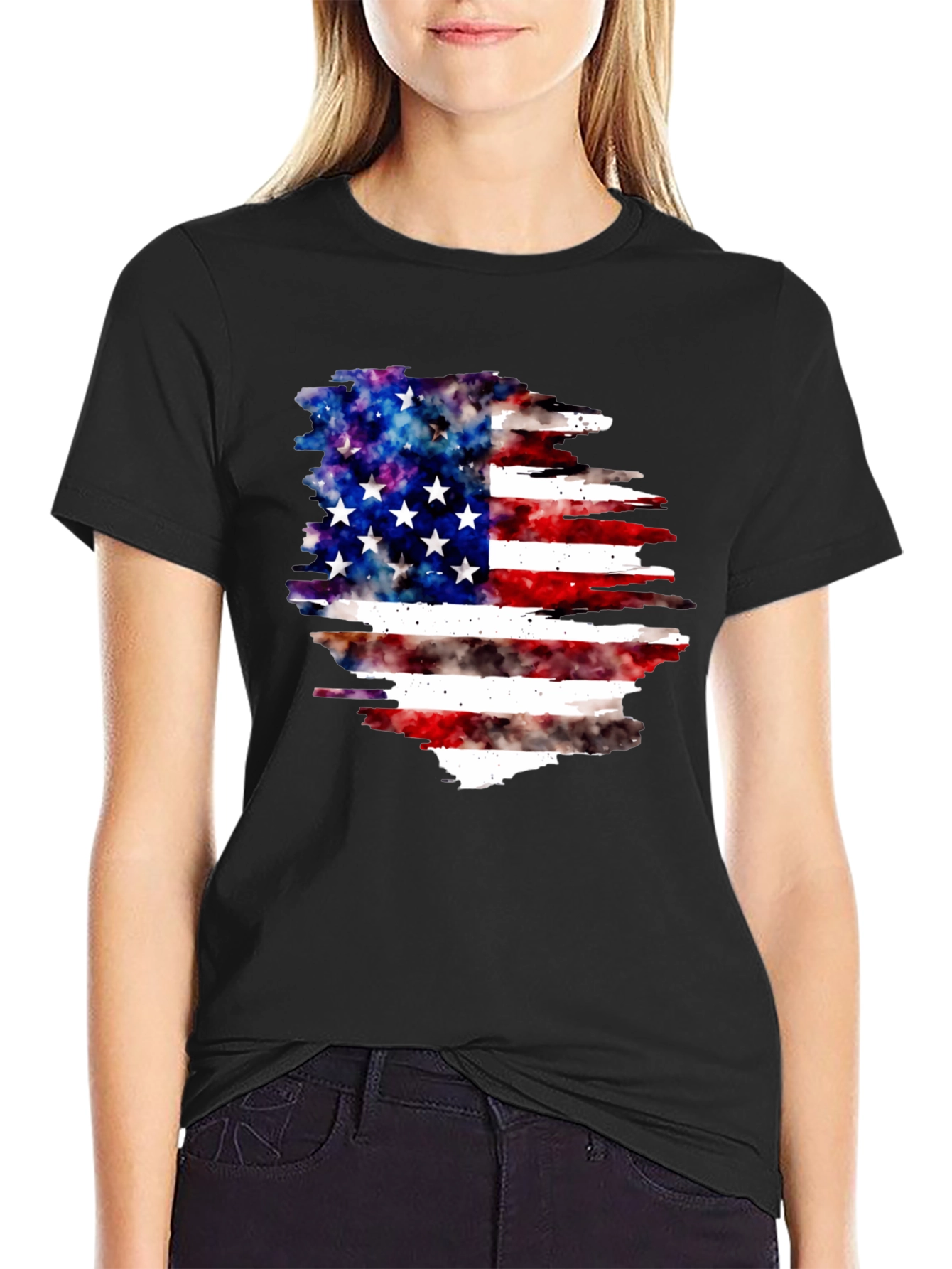 American Flag Galaxy T-Shirt Patriotic USA Tee