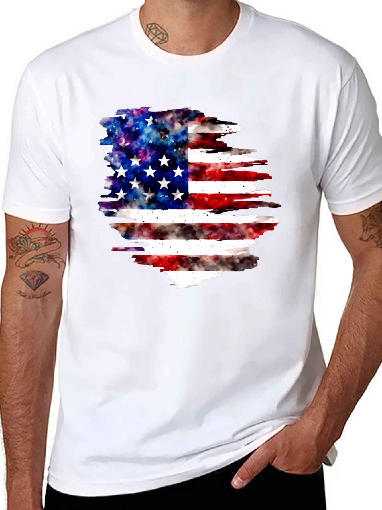 American Flag Galaxy T-Shirt Patriotic USA Tee
