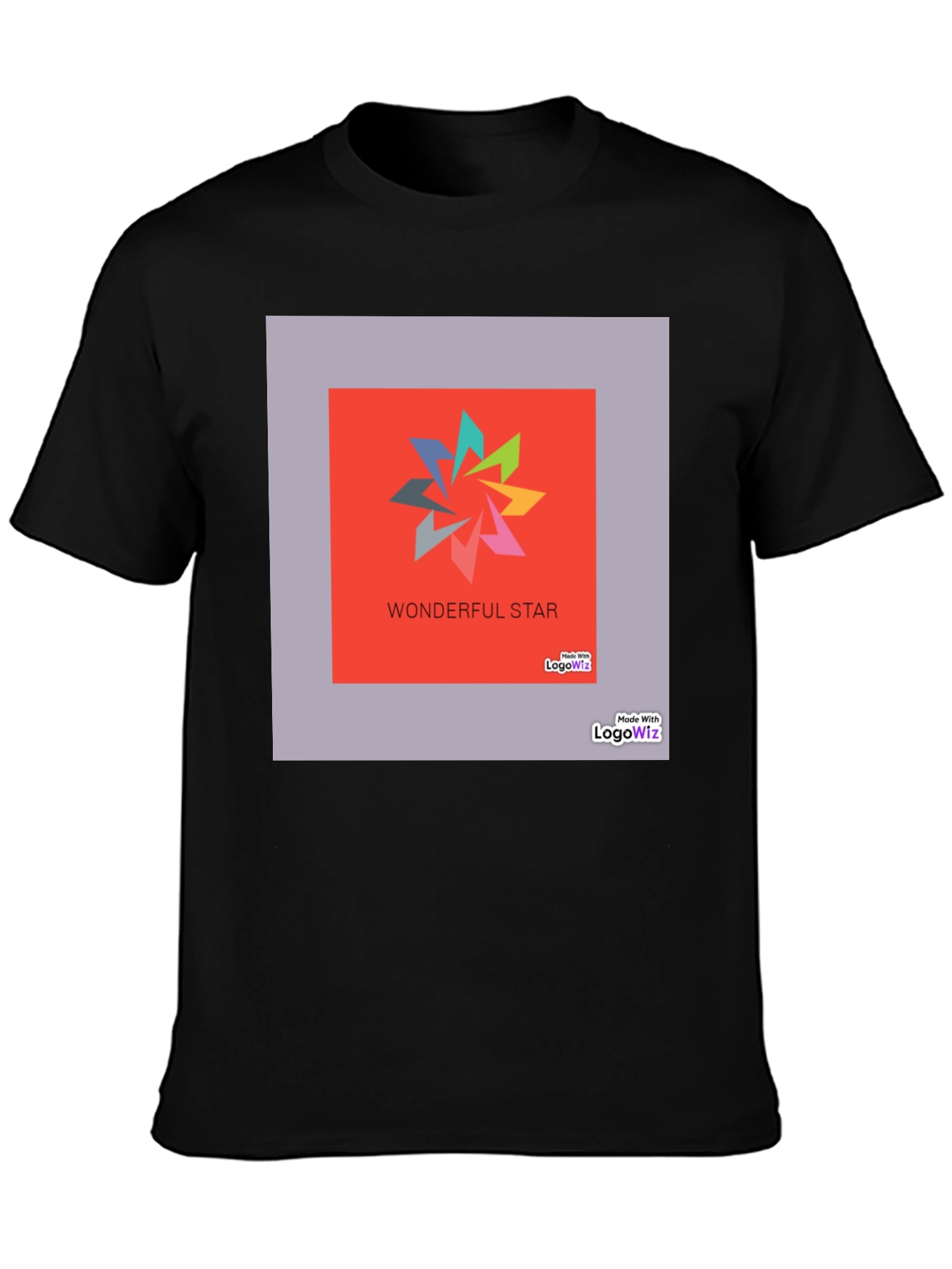 Wonderful Star Graphic Print Black T-Shirt
