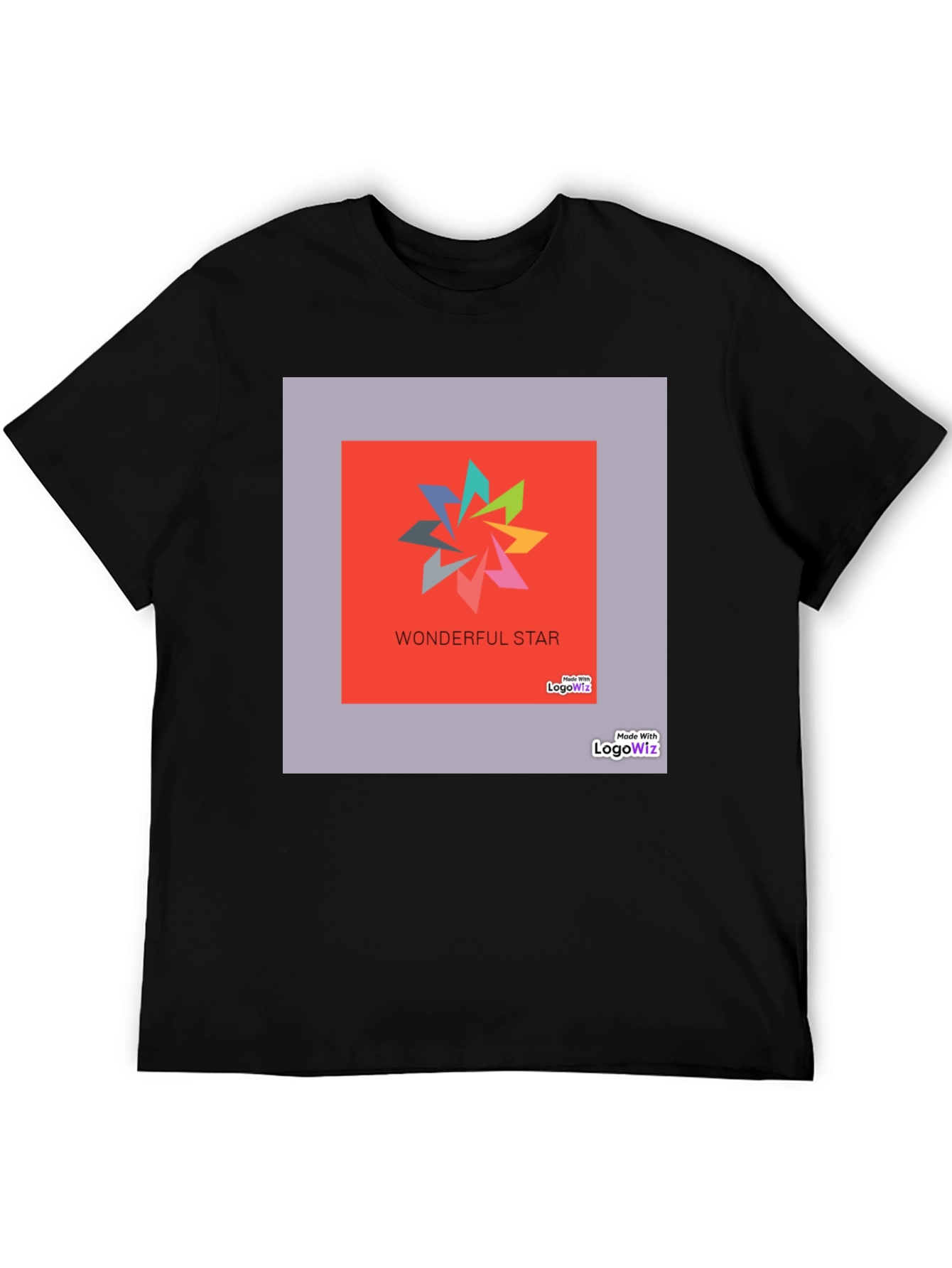 Wonderful Star Graphic Print Black T-Shirt