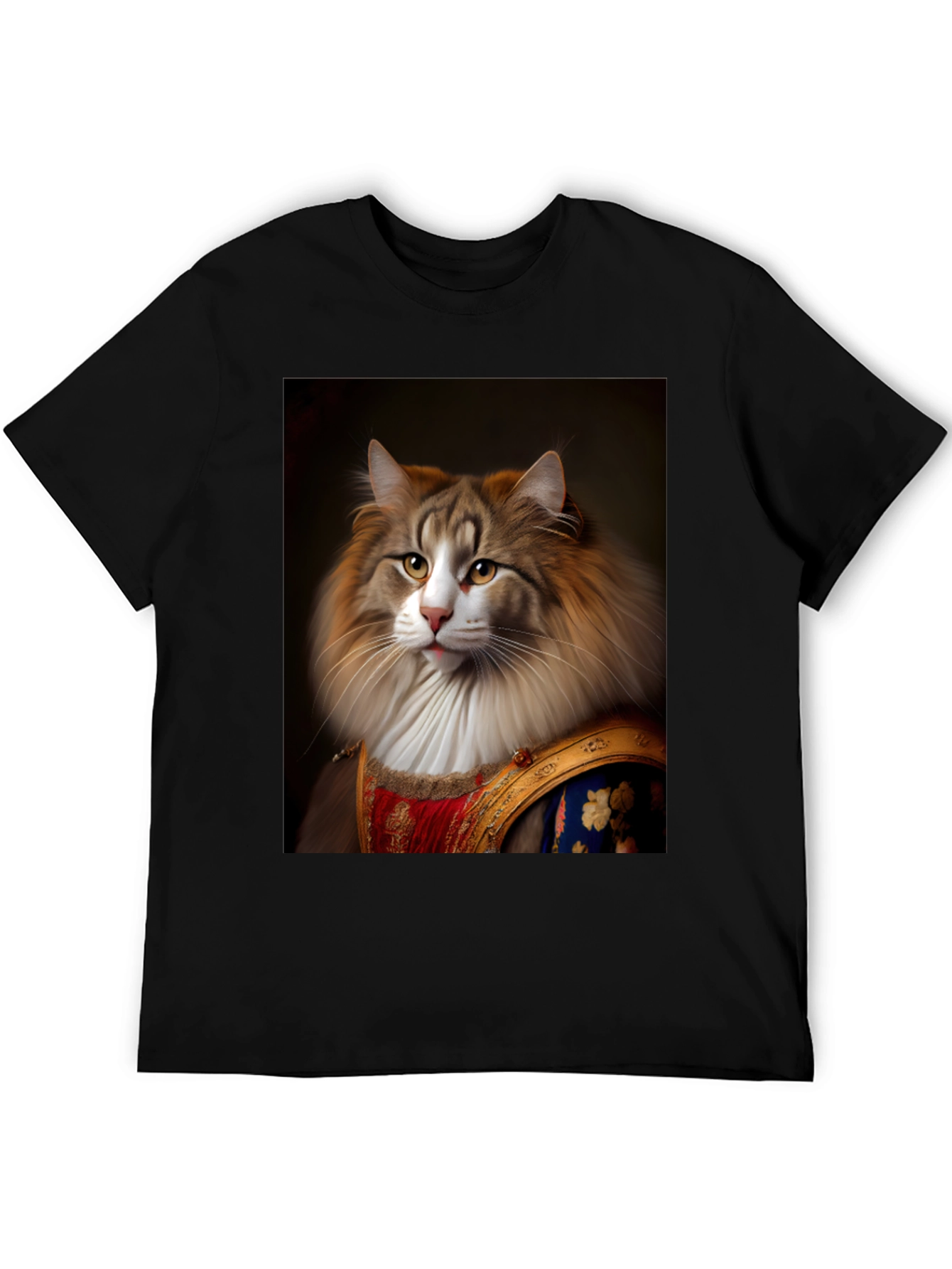 Regal Cat Portrait T-Shirt - Unique Design