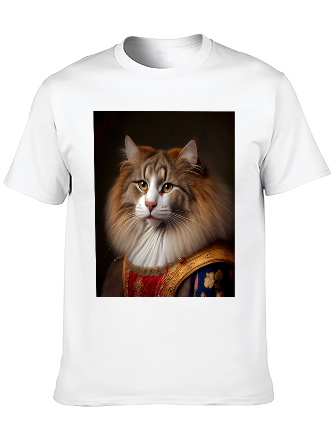 Regal Cat Portrait T-Shirt - Unique Design