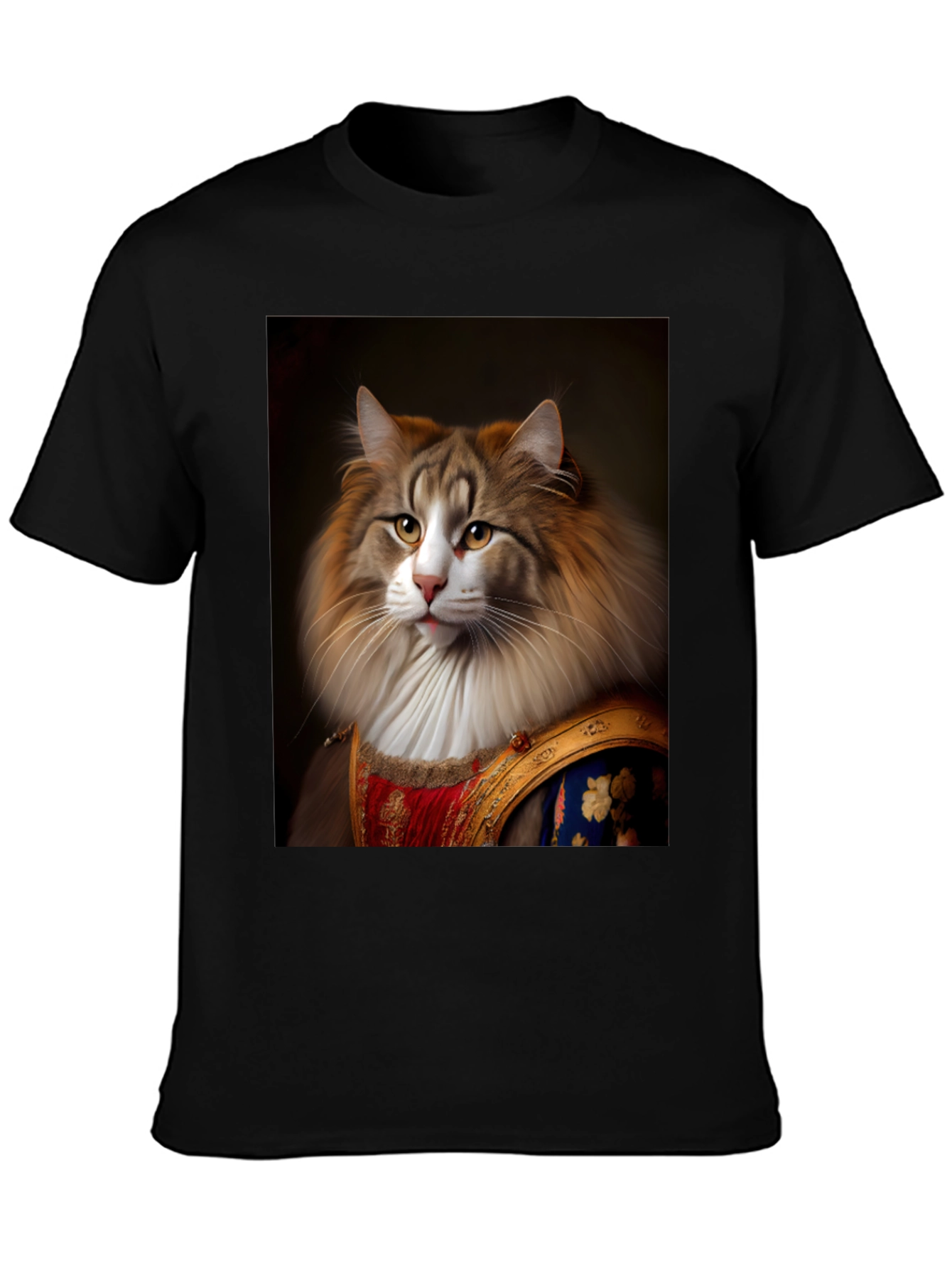 Regal Cat Portrait T-Shirt - Unique Design