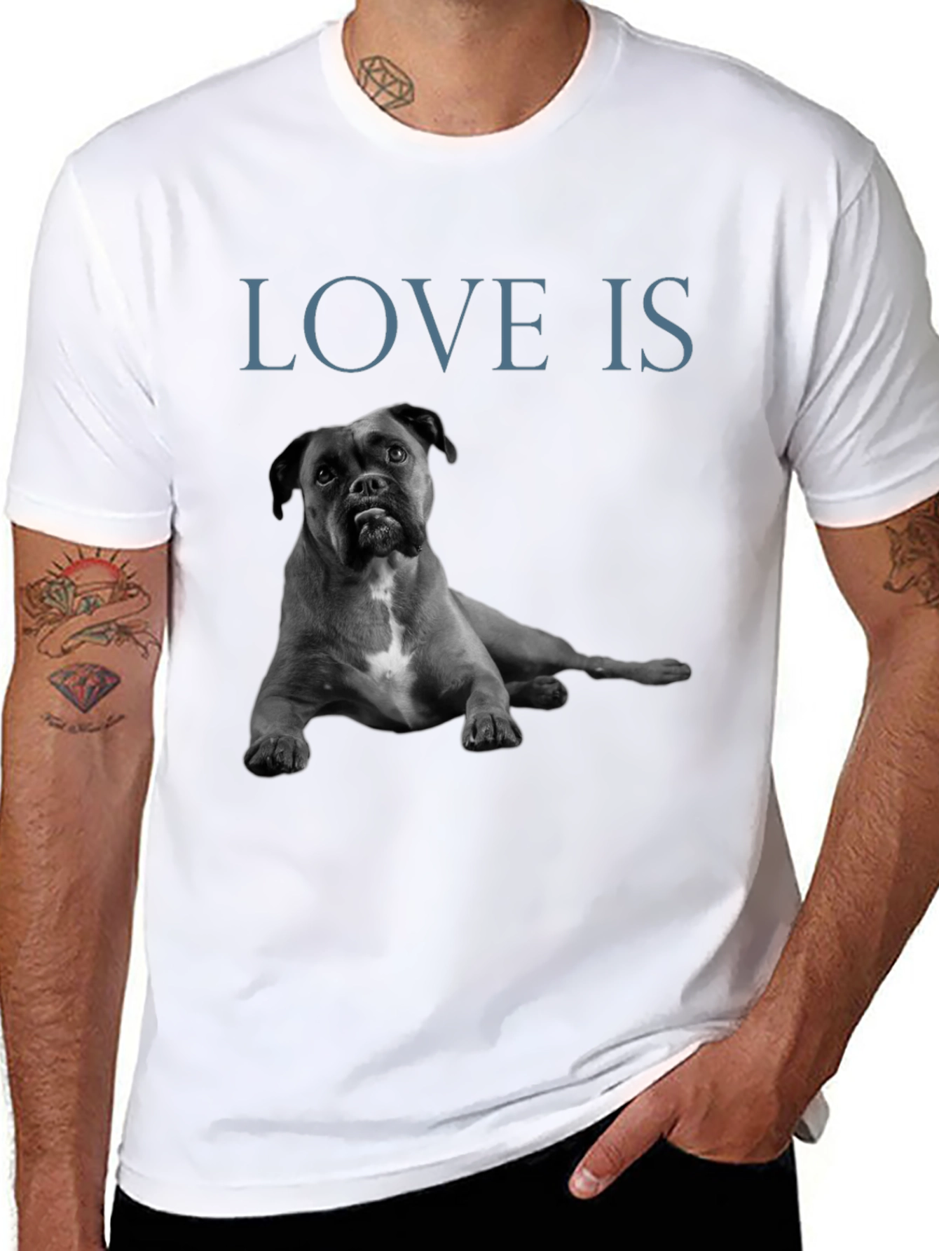 Love Is Boxer Dog Graphic T-Shirt