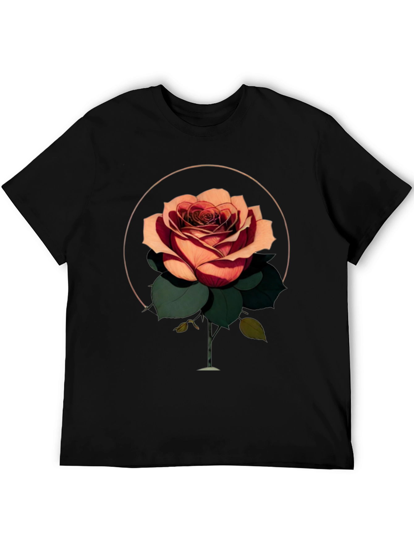 Rose Graphic T-Shirt - Stylish Black Tee