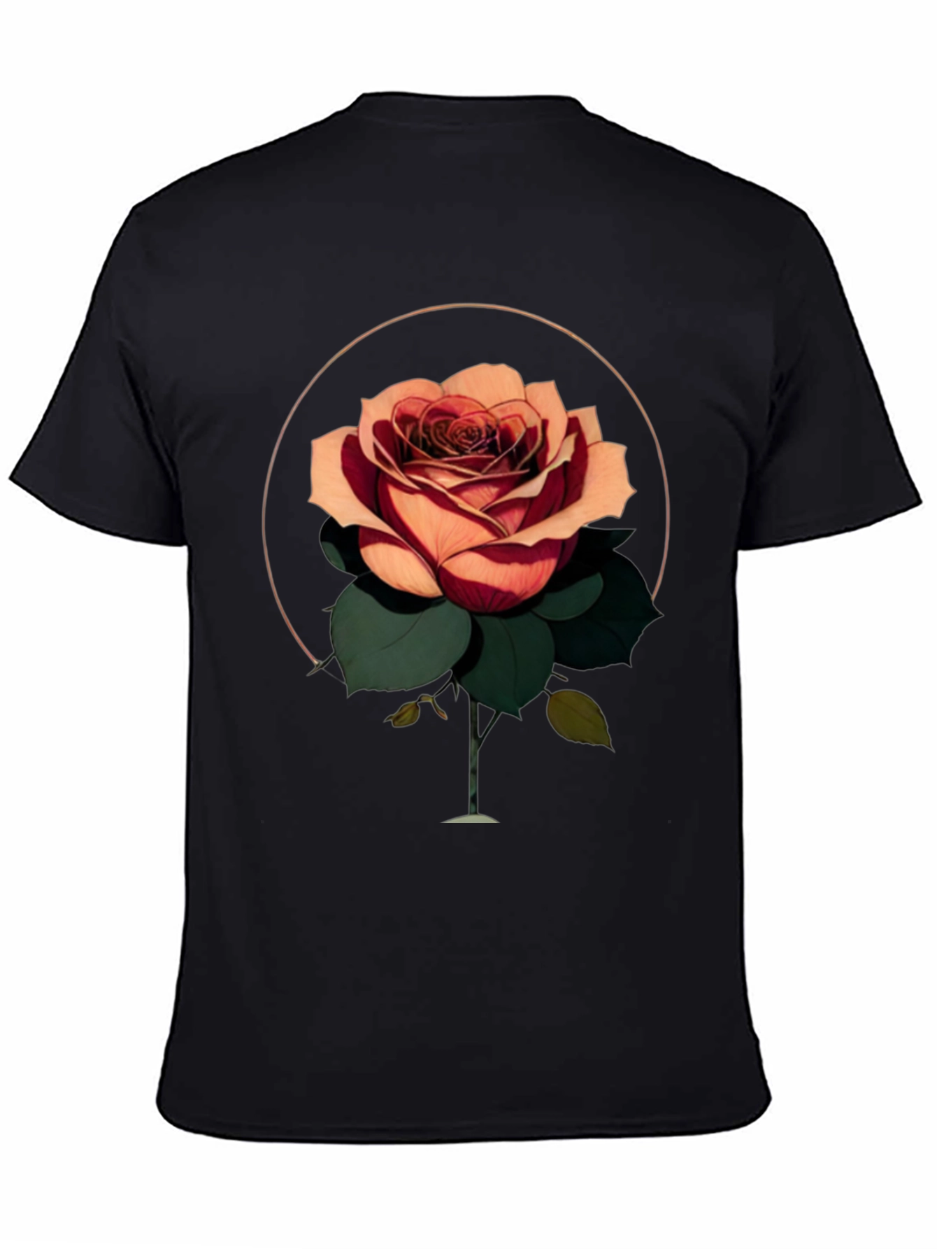 Rose Graphic T-Shirt - Stylish Black Tee