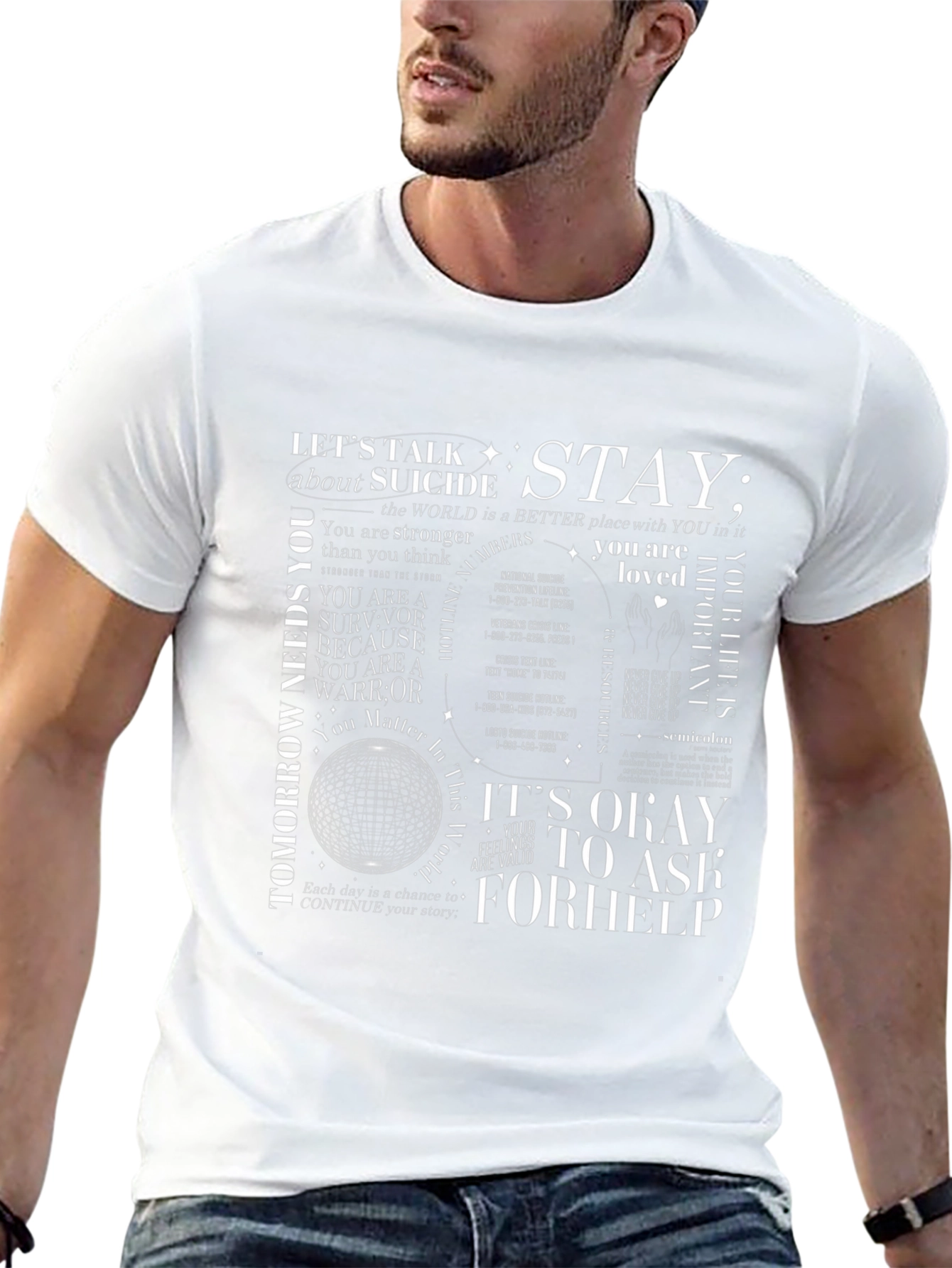 Stay: Suicide Prevention Awareness Graphic T-Shirt
