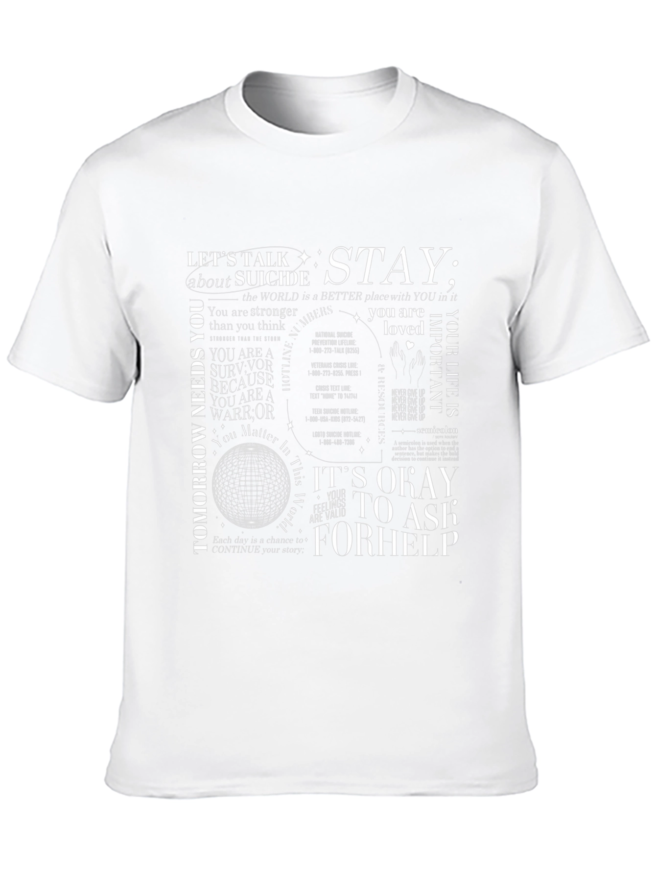 Stay: Suicide Prevention Awareness Graphic T-Shirt