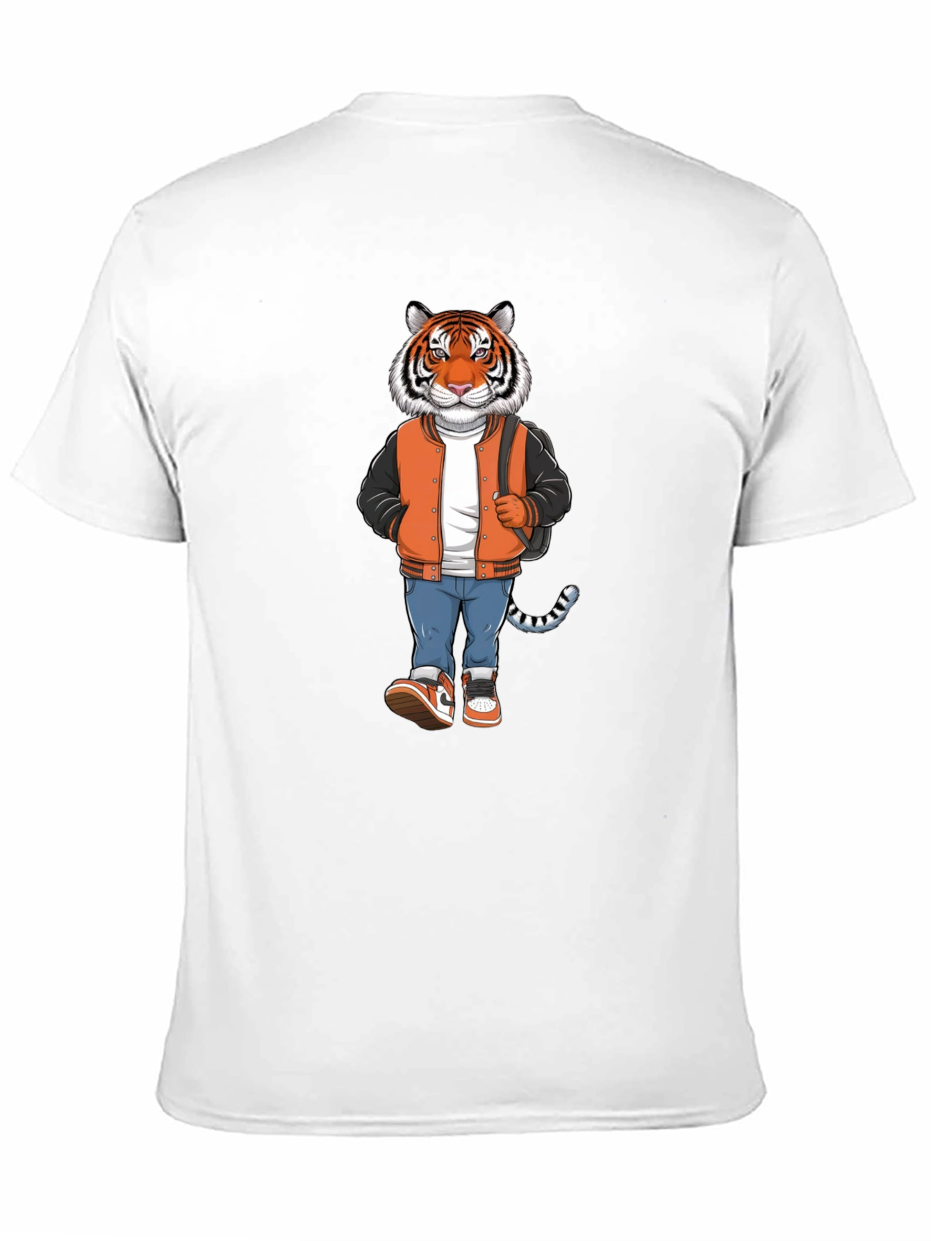 Trendy Tiger Graphic Black T-Shirt