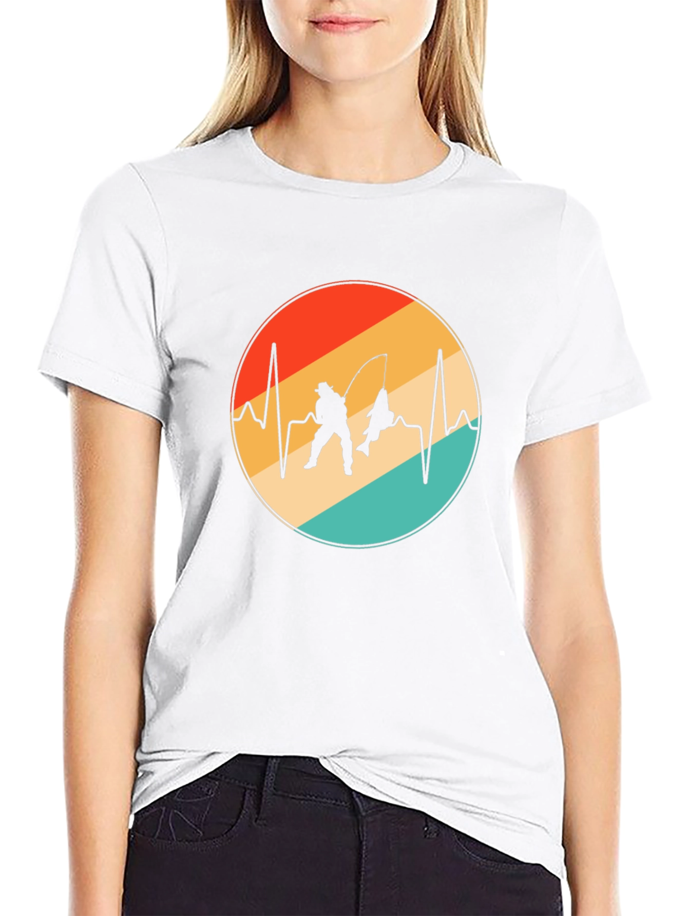 Fisherman Heartbeat T-Shirt - Fishing Lover Gift