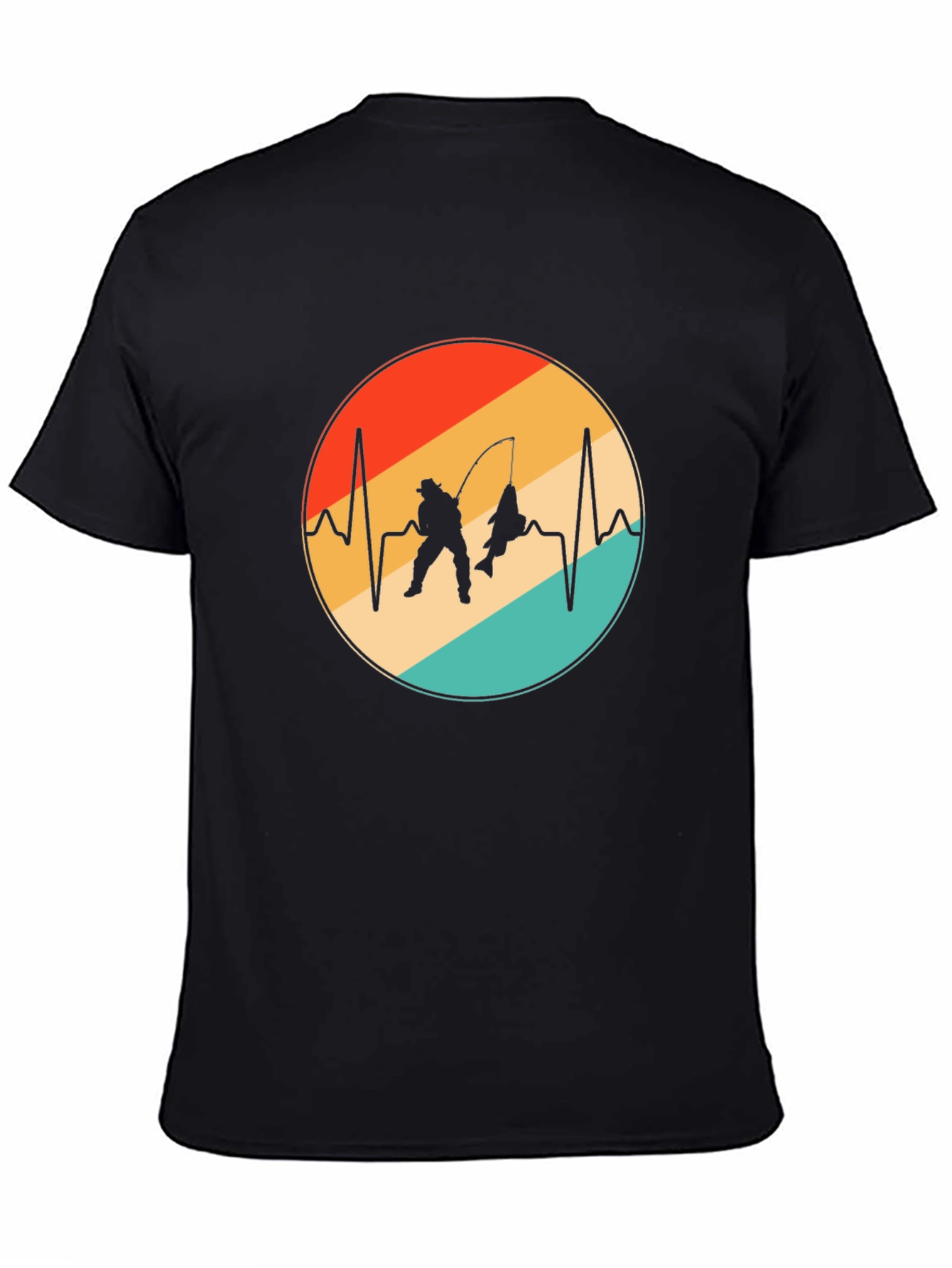 Fisherman Heartbeat T-Shirt - Fishing Lover Gift