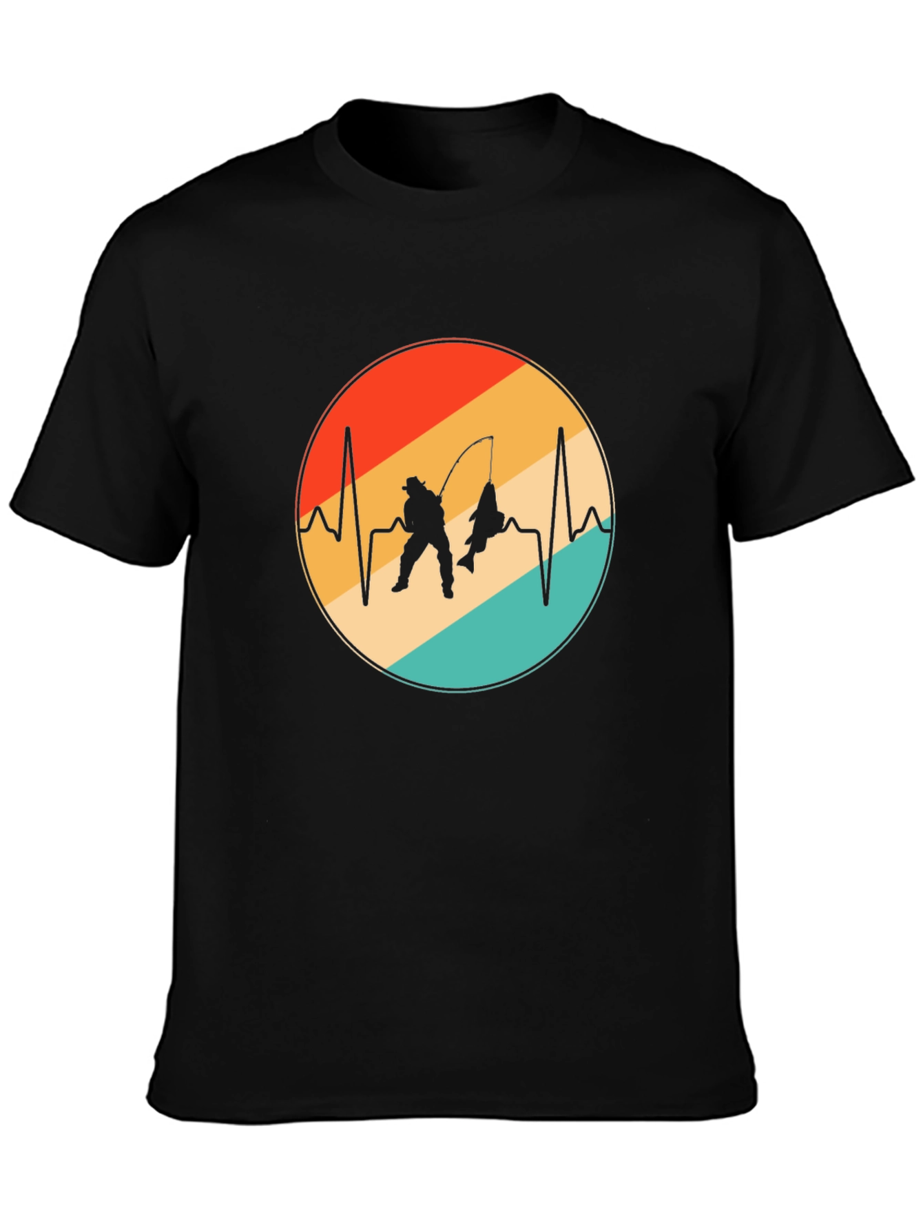 Fisherman Heartbeat T-Shirt - Fishing Lover Gift