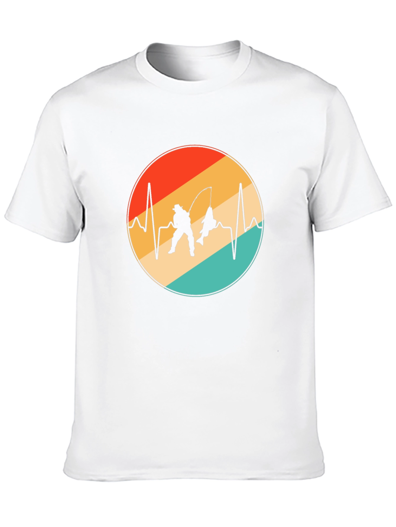 Fisherman Heartbeat T-Shirt - Fishing Lover Gift