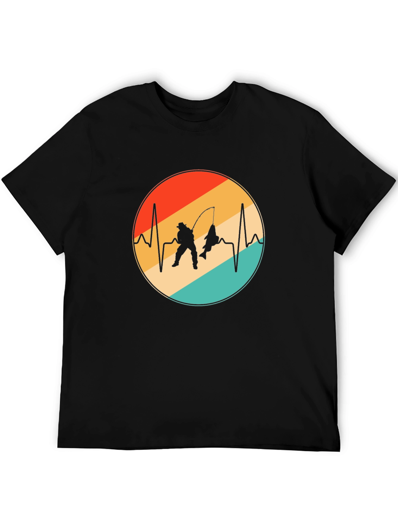 Fisherman Heartbeat T-Shirt - Fishing Lover Gift