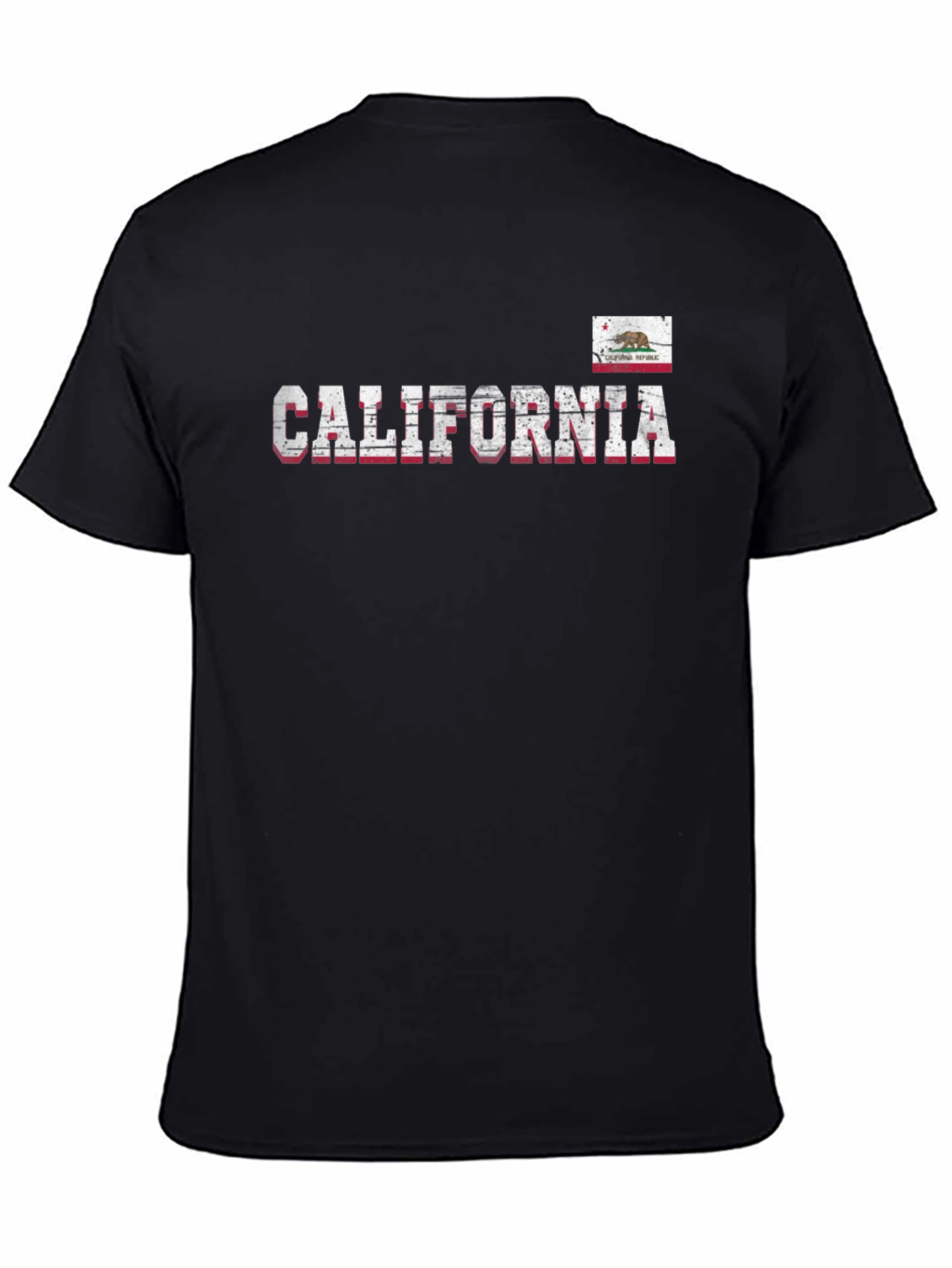 California Republic Distressed Graphic T-Shirt - Black