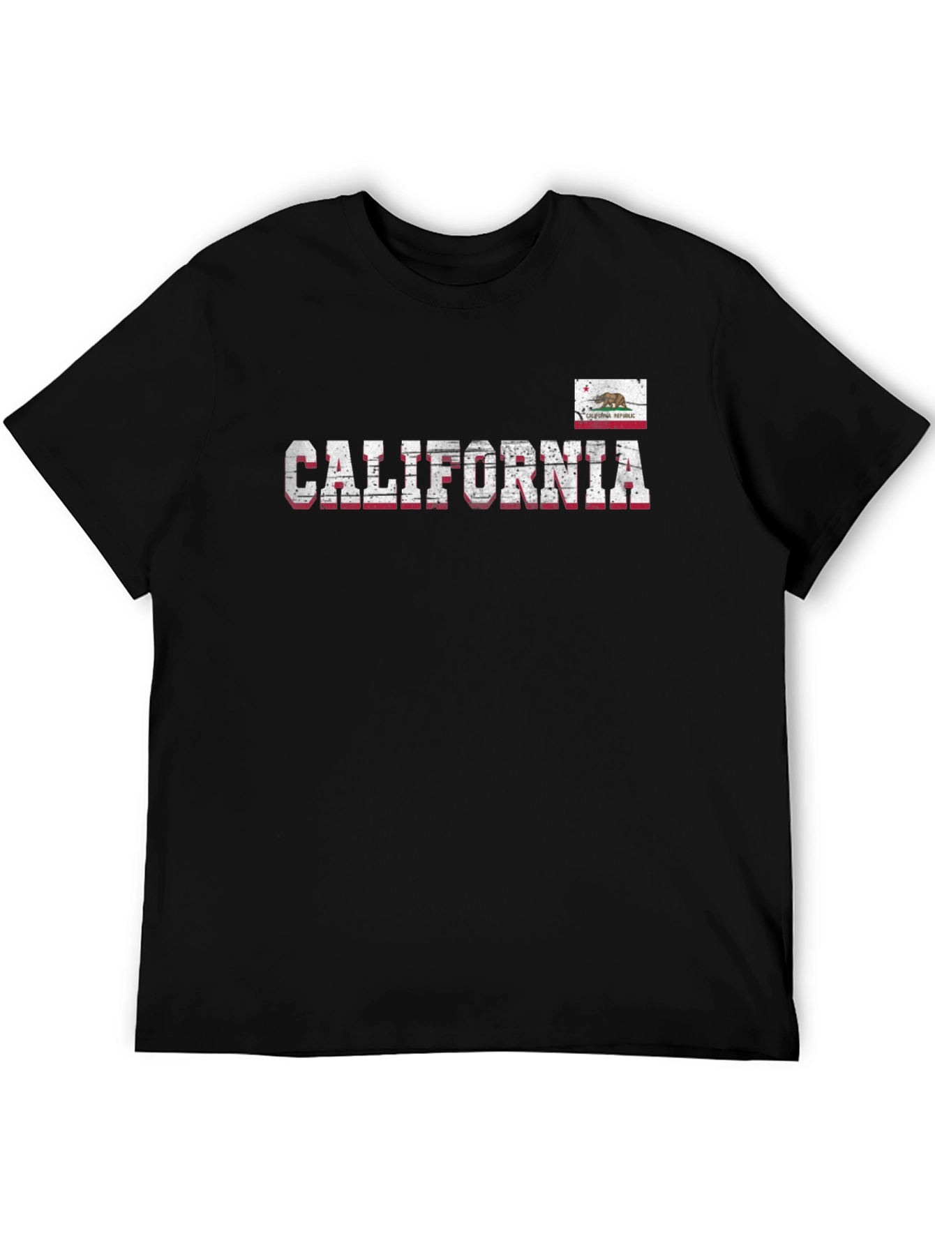 California Republic Distressed Graphic T-Shirt - Black
