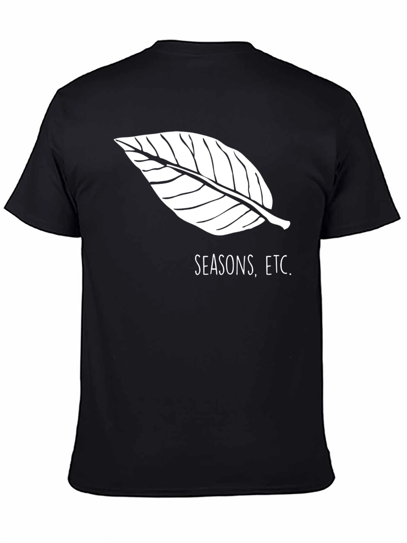 Seasons Etc. Black T-Shirt with Leaf Design