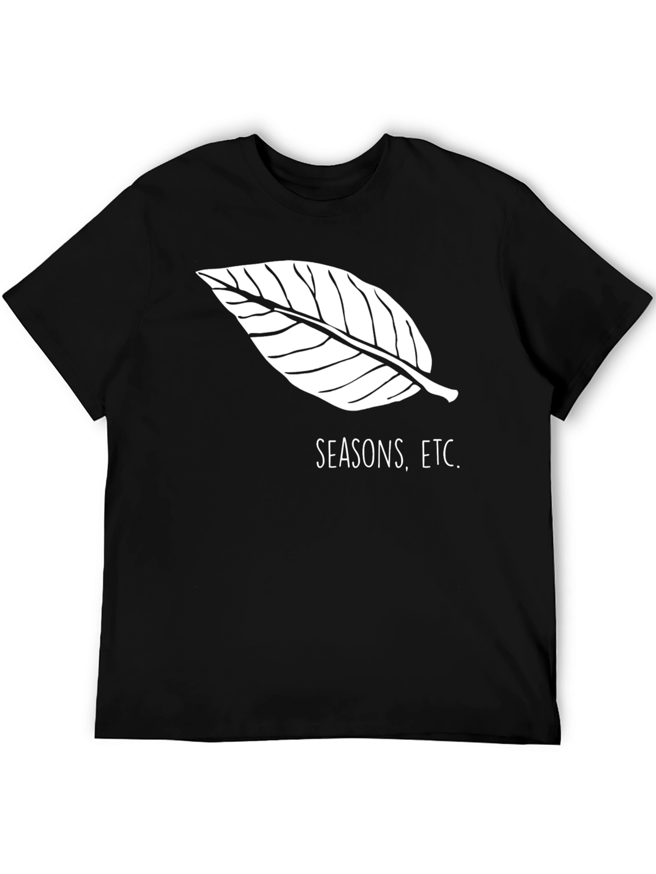 Seasons Etc. Black T-Shirt with Leaf Design