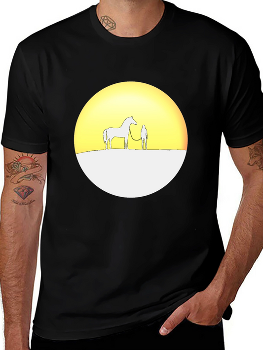 Horse & Owner Graphic Tee - Unisex Black T-Shirt