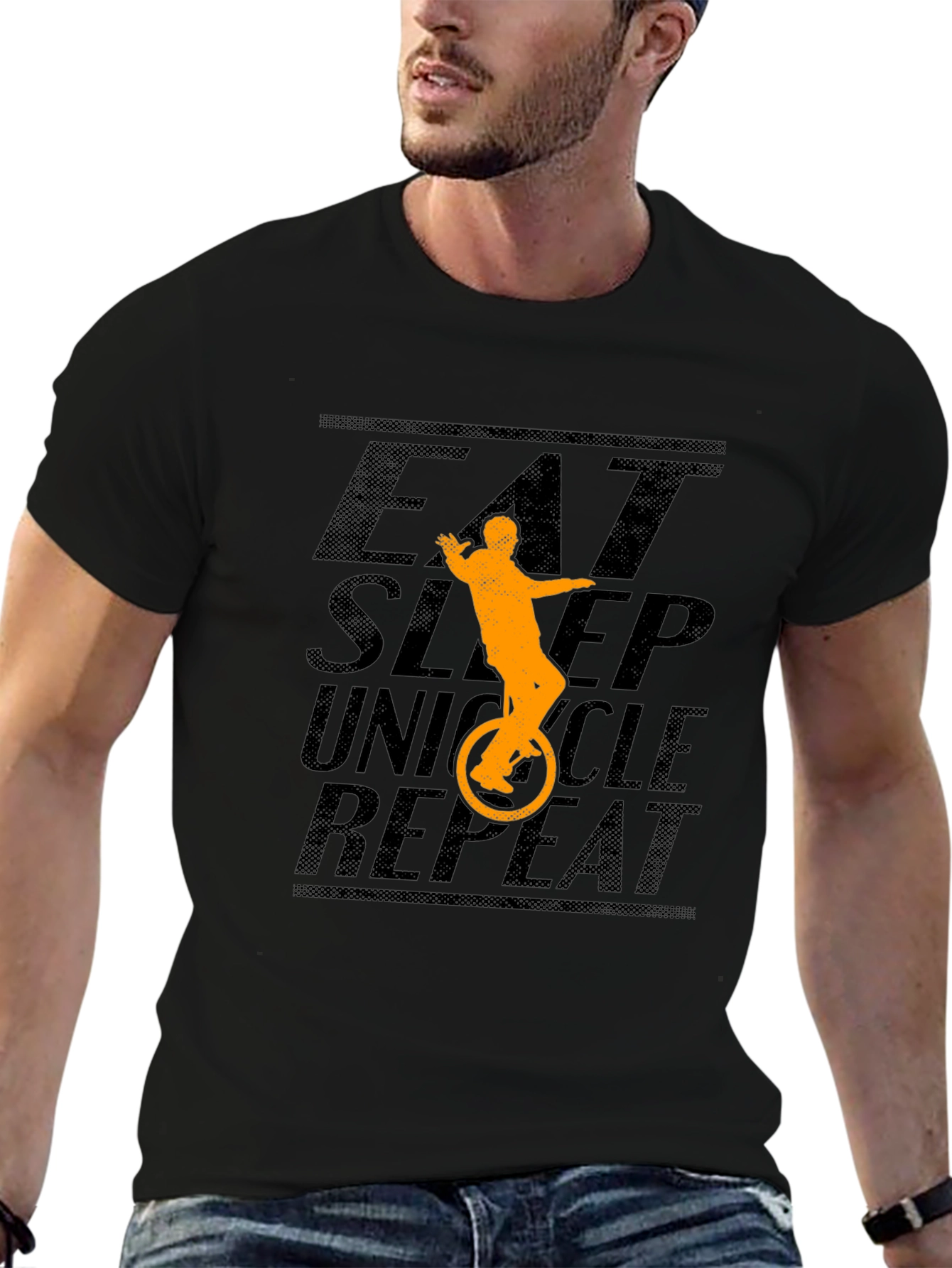 Eat Sleep Unicycle Repeat Graphic Tee