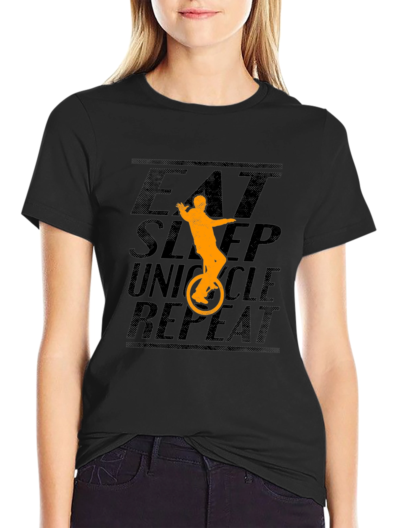 Eat Sleep Unicycle Repeat Graphic Tee