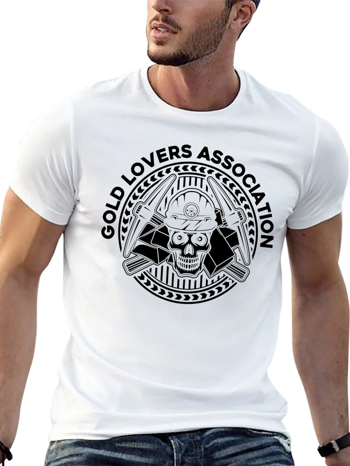 Gold Lovers Association Black Graphic T-Shirt