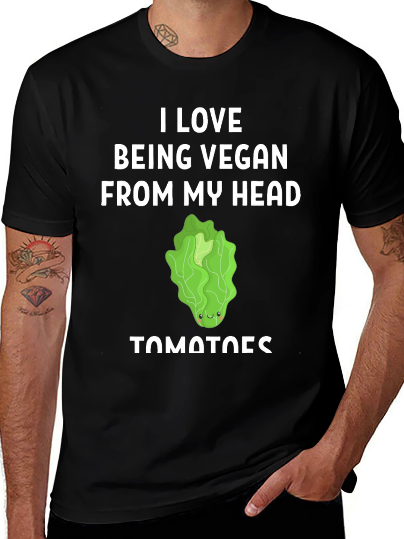 I Love Being Vegan Lettuce Tomato T-Shirt