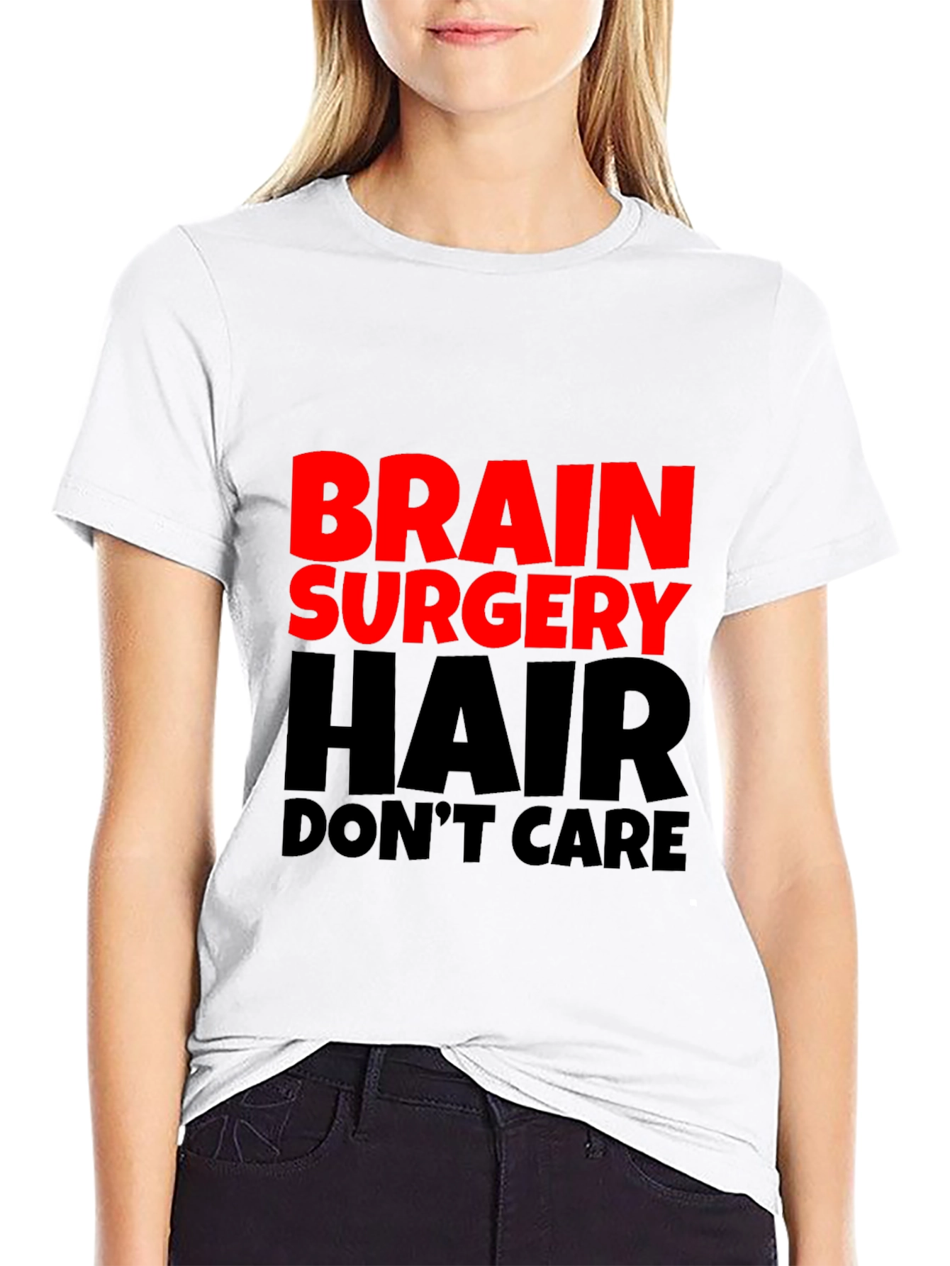 Brain Surgery Hair Dont Care Mens Black T-Shirt