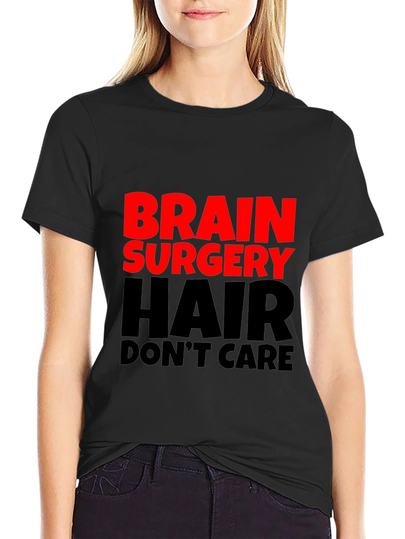 Brain Surgery Hair Dont Care Mens Black T-Shirt
