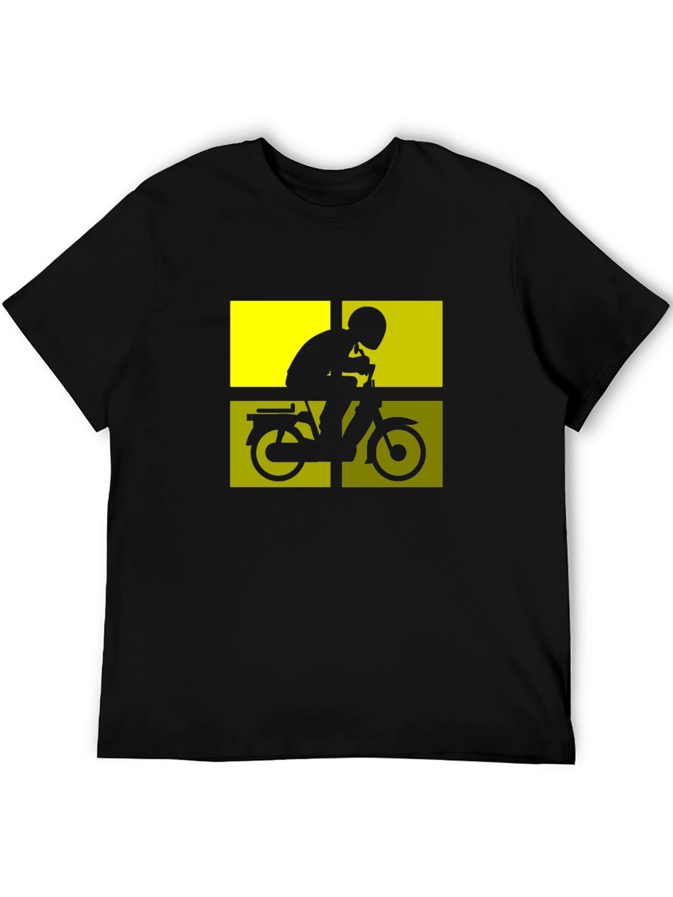 Retro Moped Rider T-Shirt - Black