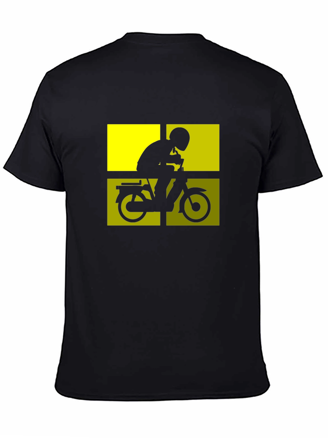 Retro Moped Rider T-Shirt - Black