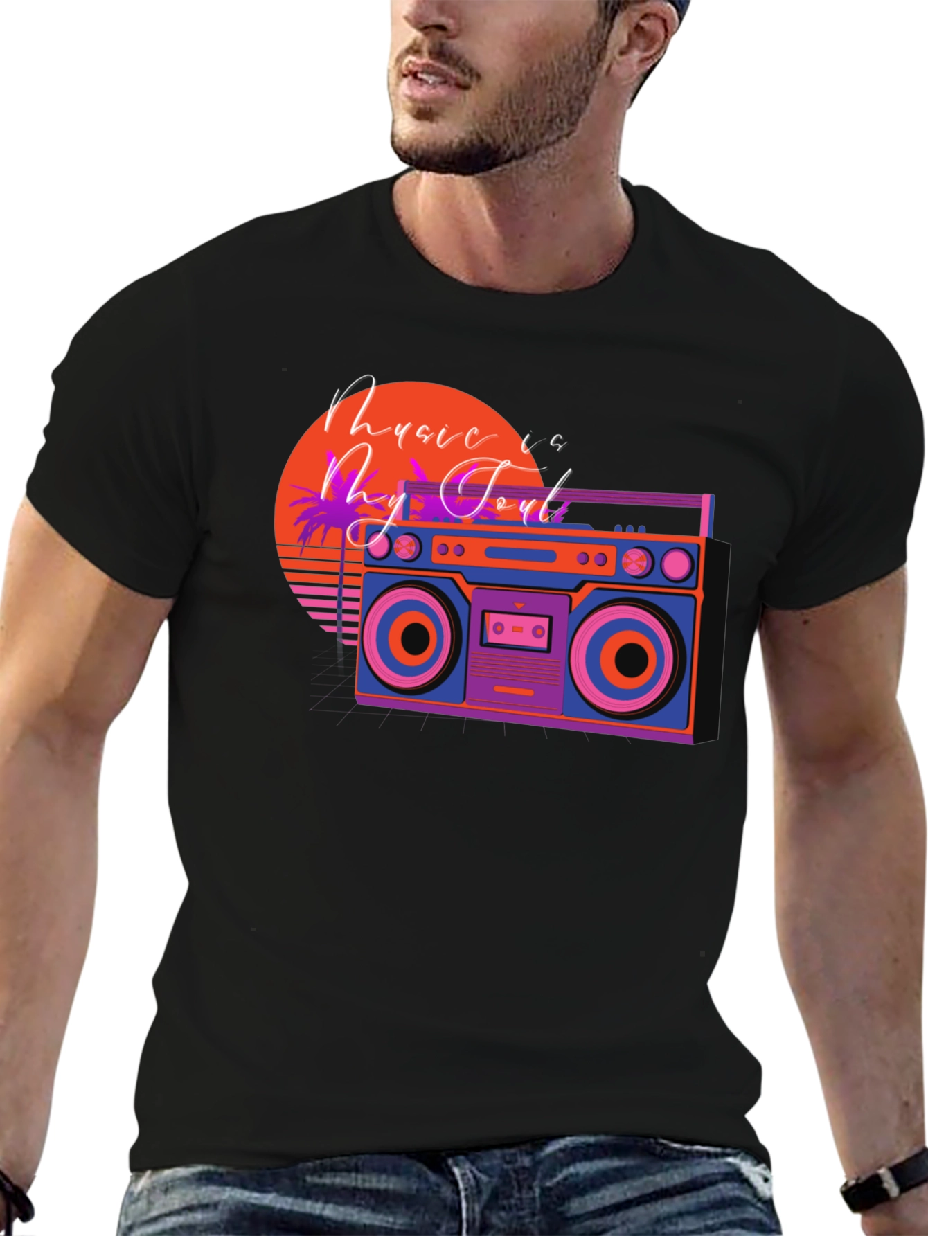 Retro Boombox Music T-Shirt