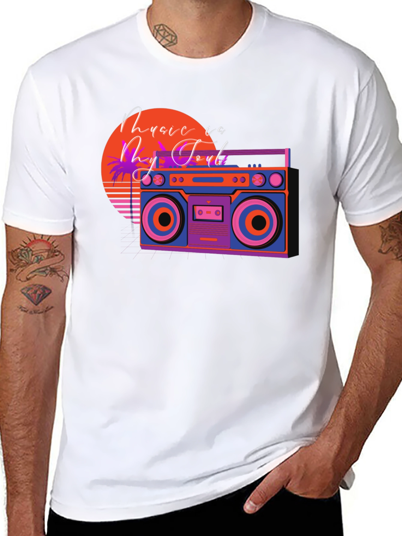 Retro Boombox Music T-Shirt